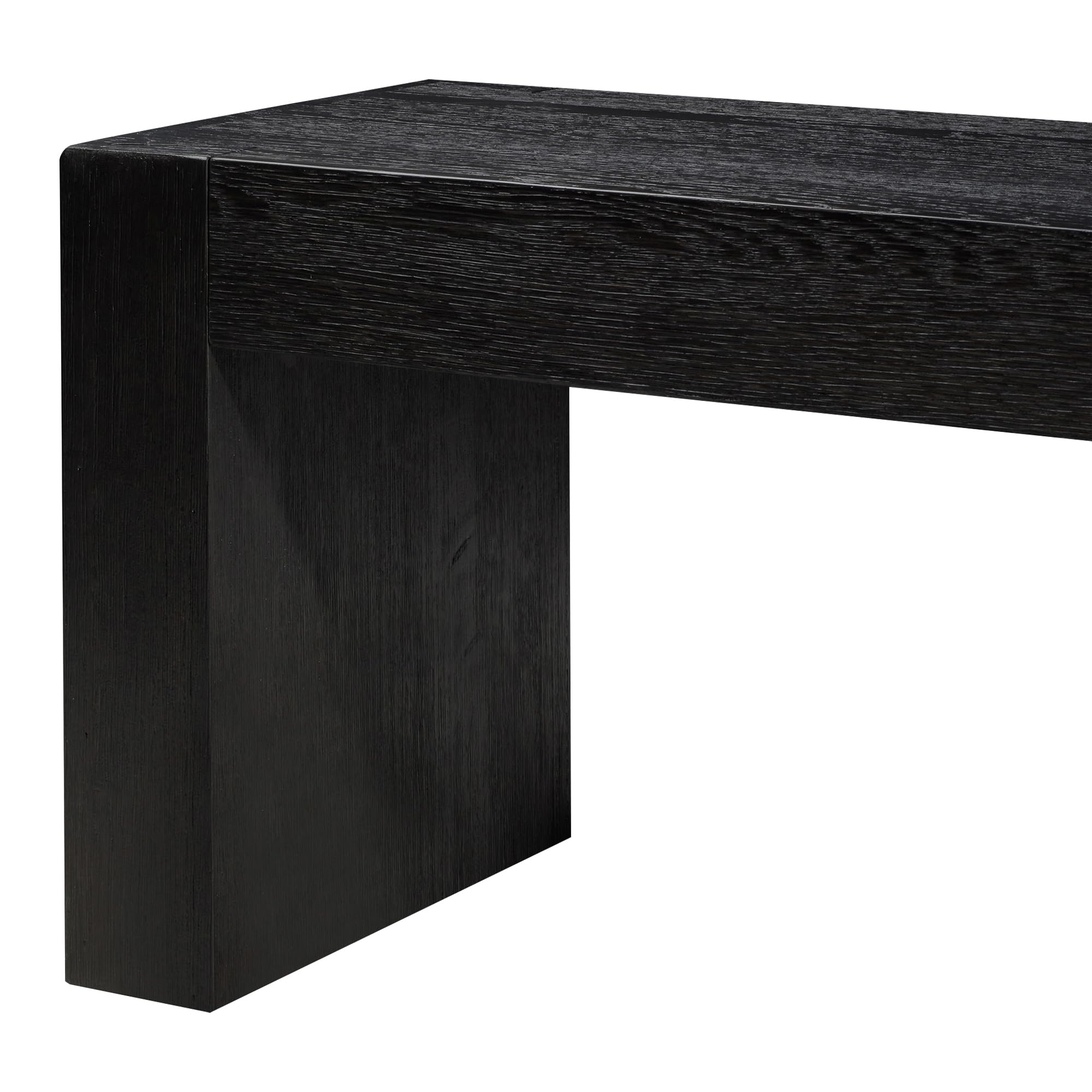 Maven Lane Zeno Contemporary Wooden Backless Bench - Modern Dining Room, Kitchen Table, Entryway, Foyer & Lobby Seating in Weathered Black Finish - Perfect for Small Spaces, Hallway Decor & Farmhouse Style Homes