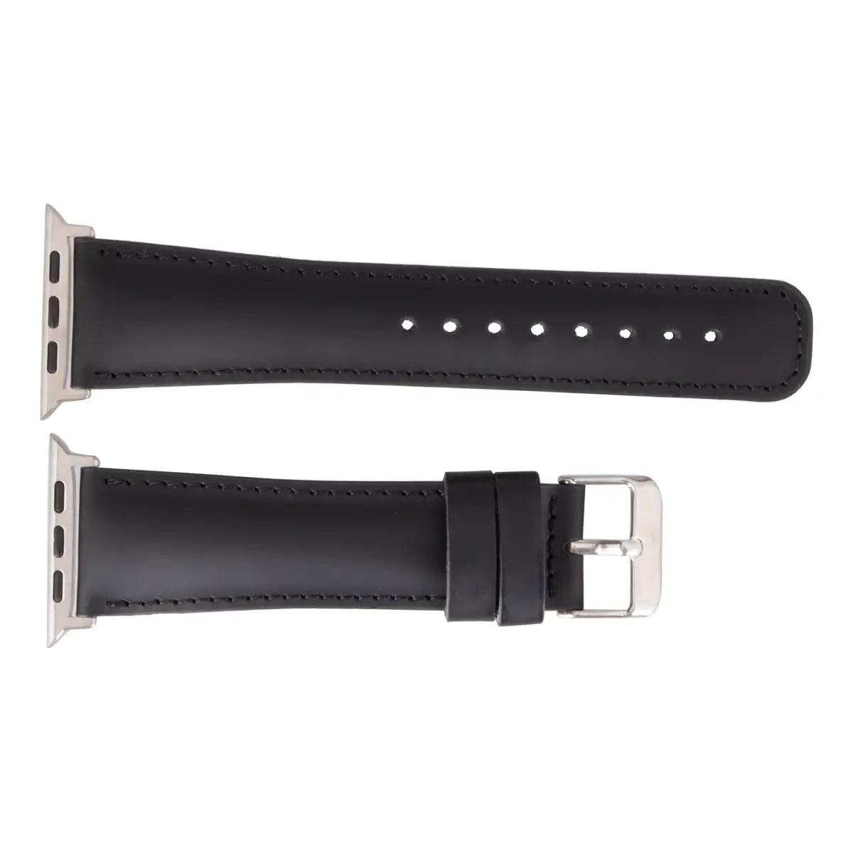 Premium Black Water-Resistant Leather Apple Watch Band - Durable & Stylish for Workouts, Swimming & Everyday Wear