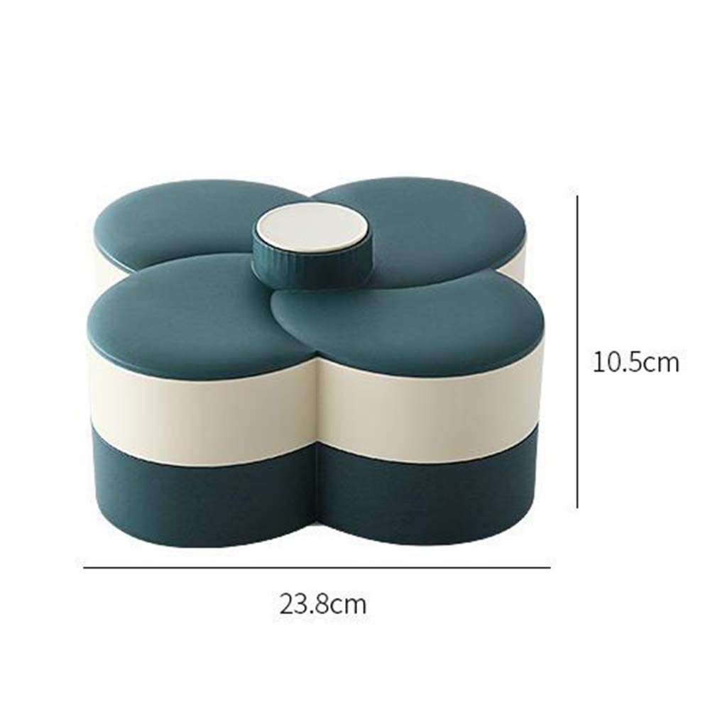 Rotating Candy Tray - Petal Flower Shaped Snack Storage Box, Waterproof & Moistureproof, Creative Design for Parties, Home, Office - Dark Green