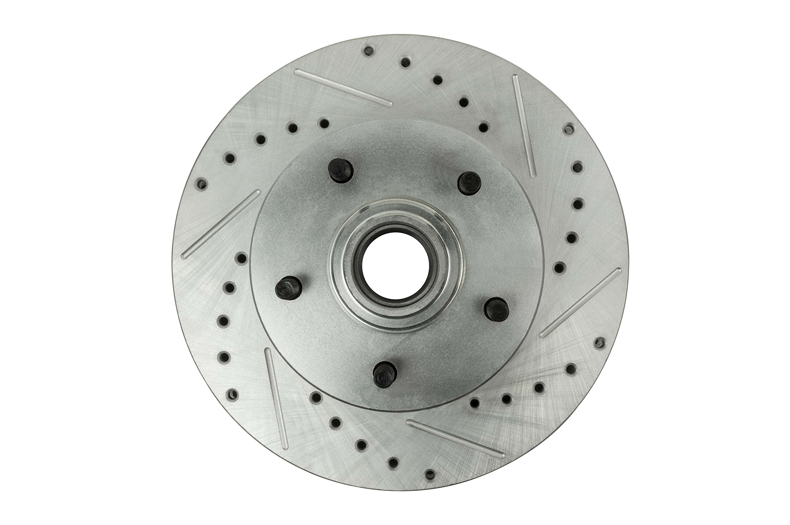 Premium BR02ZDC Front Zinc Washed Drilled & Slotted Brake Rotors - Pair | High-Performance Braking for Cars, Trucks & SUVs | Ideal for Racing, Towing & Daily Driving