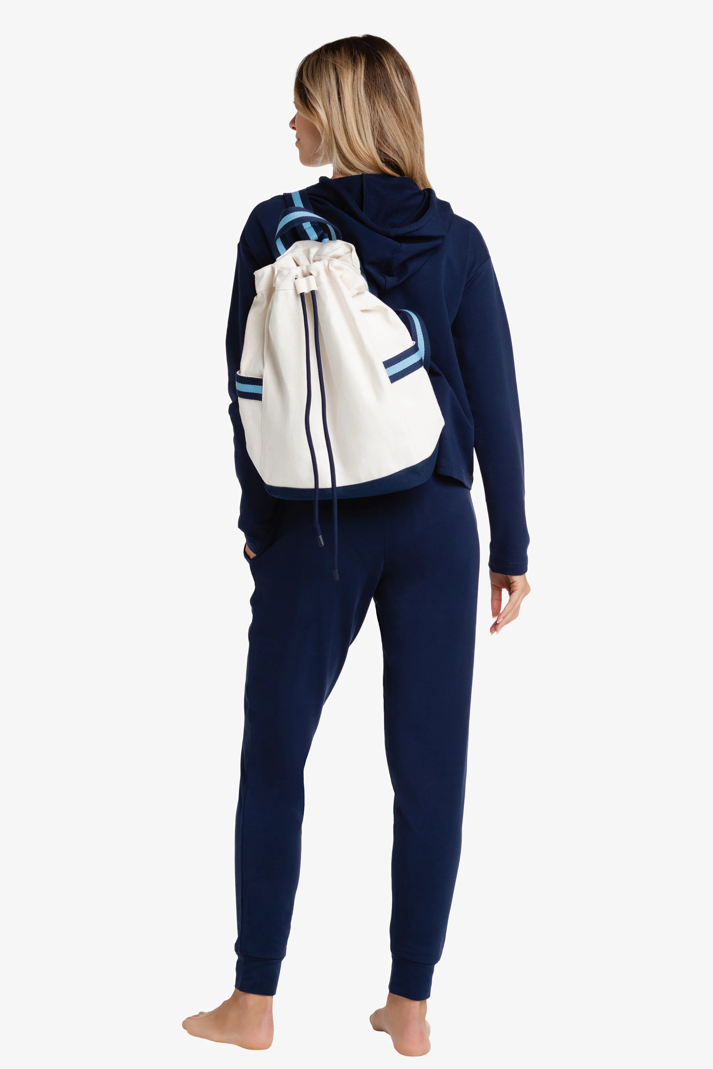 Durable Navy Canvas Backpack for School, Travel & Work - Lightweight & Water-Resistant College Laptop Bag for Men & Women