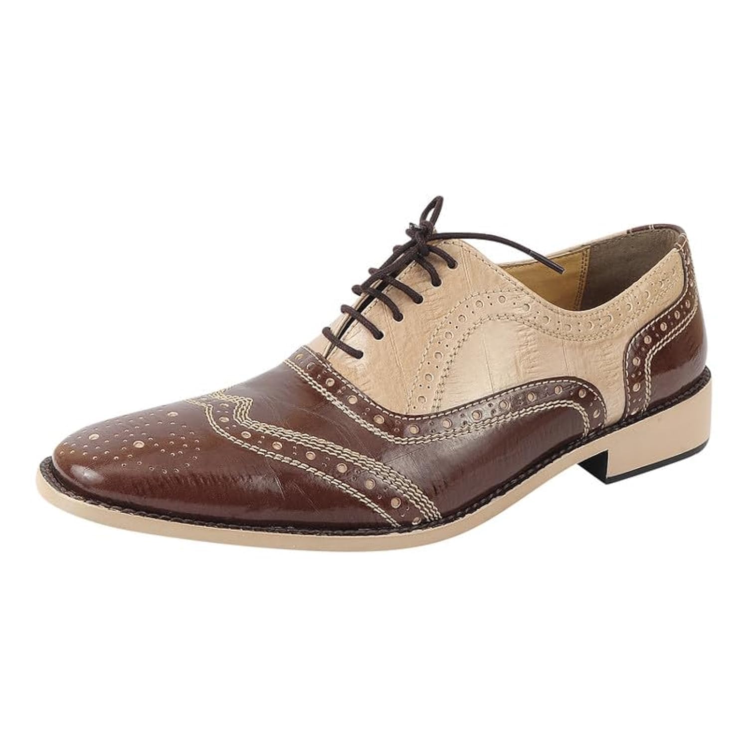 LIBERTYZENO Boys EEL Print Genuine Leather Oxford Dress Shoes - Lace Up Formal Shoes for Kids - Perfect for Easter Gifts, School Events & Special Occasions (Style 162)