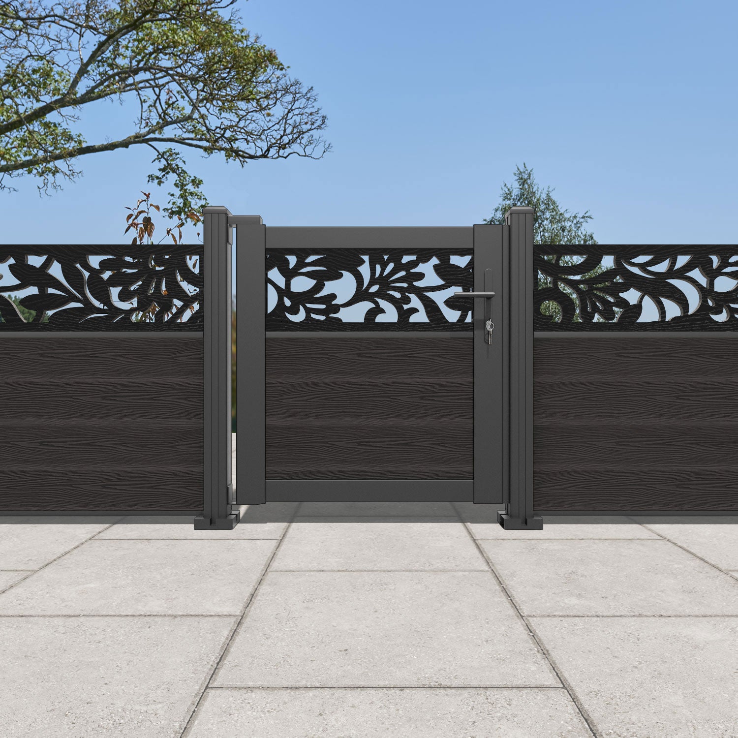 Classic Heritage Dark Oak Pedestrian Gate - Durable Wooden Garden Gate for Fences, Yards & Outdoor Entryways