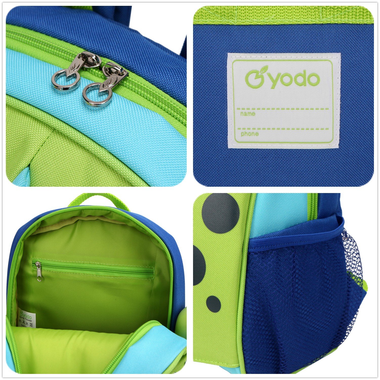 Yodo Toddler Backpack for Boys & Girls - Lightweight Pre-K School Bag with Adjustable Chest Strap & Name Tag - Perfect for Daycare, Preschool & Travel