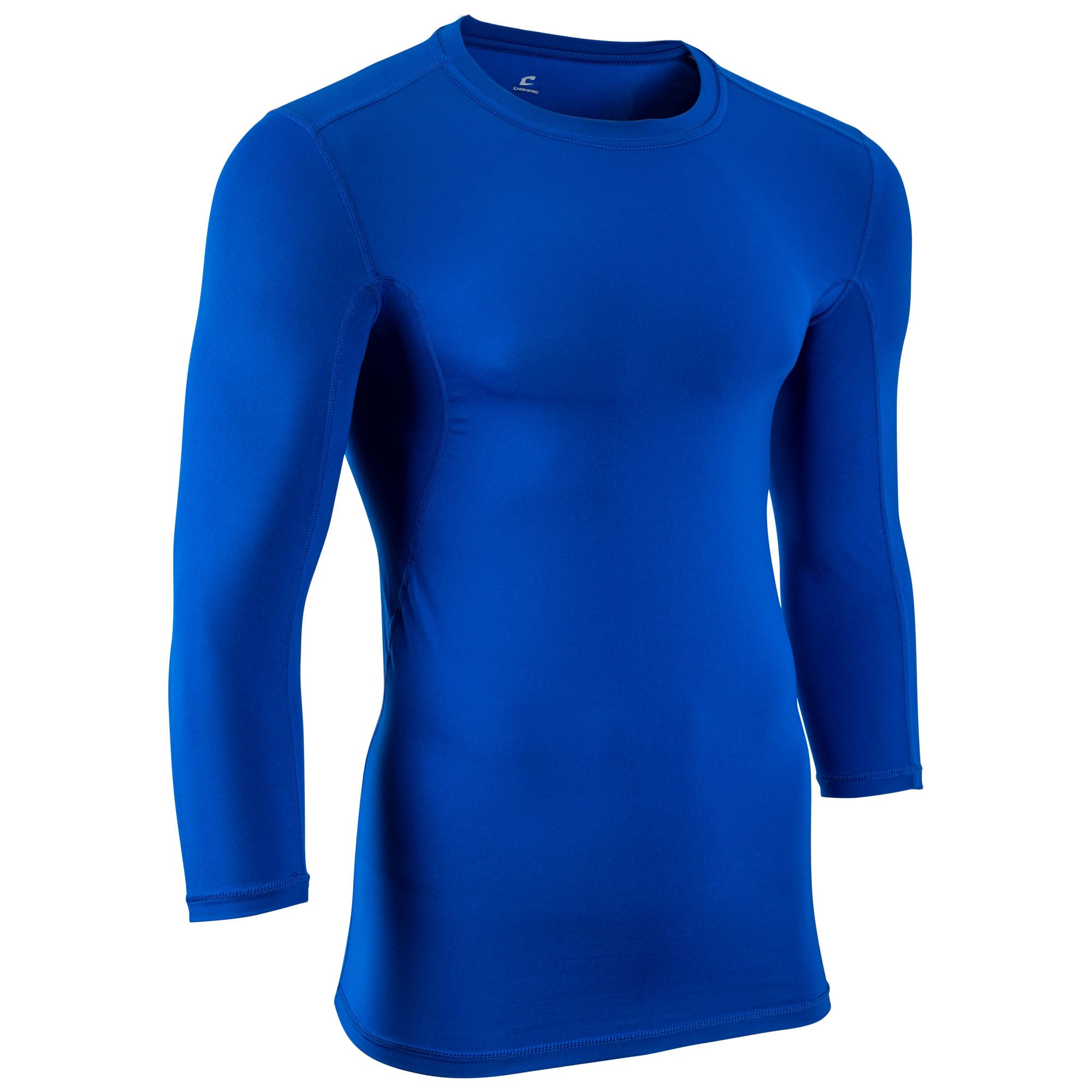 CHAMPRO Lightning Men's 3/4 Sleeve Compression Shirt - Moisture Wicking Baselayer for Football, Basketball & Baseball - Performance Athletic Top for Training & Sports