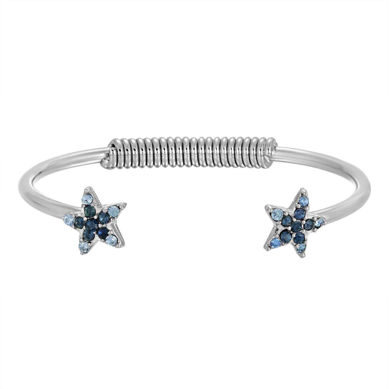 1928 Jewelry Austrian Crystal Star Spring Cuff Bracelet for Women - Elegant Fashion Jewelry for Parties, Weddings & Special Occasions