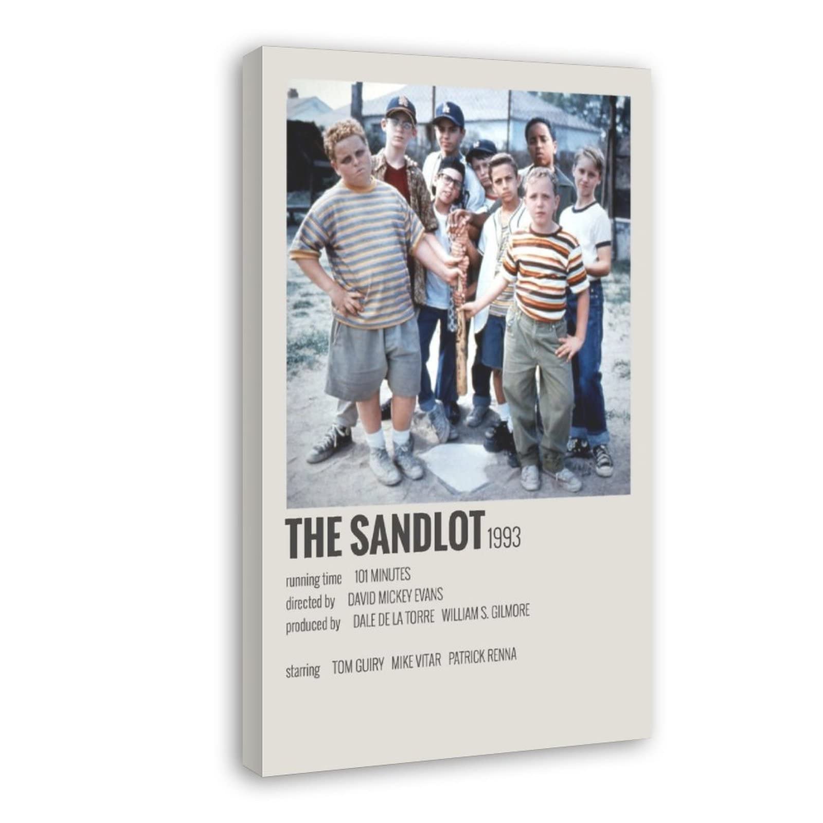 90s Minimalist Movie Posters - The Sandlot Canvas Wall Art Print (12x18 inch / 30x45cm) | Vintage Room Decor for Living Room, Bedroom & Office | Frame-Style Aesthetic Poster for Home & Gift