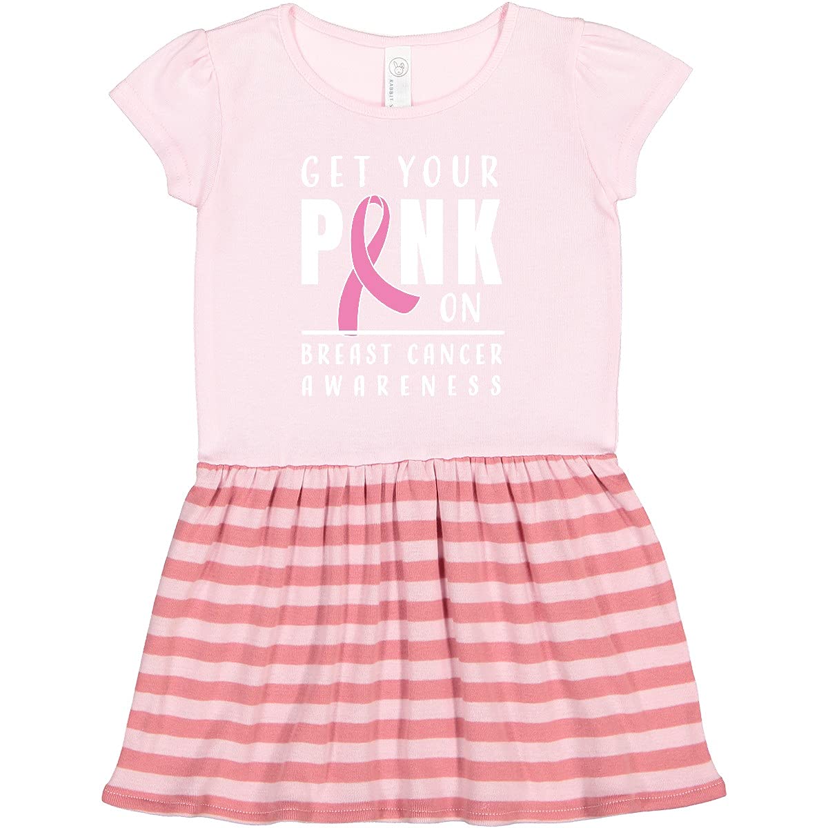 Inktastic Breast Cancer Awareness Toddler Dress - Get Your Pink On for Kids, Cute & Comfortable Toddler Outfit for Support Events, Walks & Everyday Wear