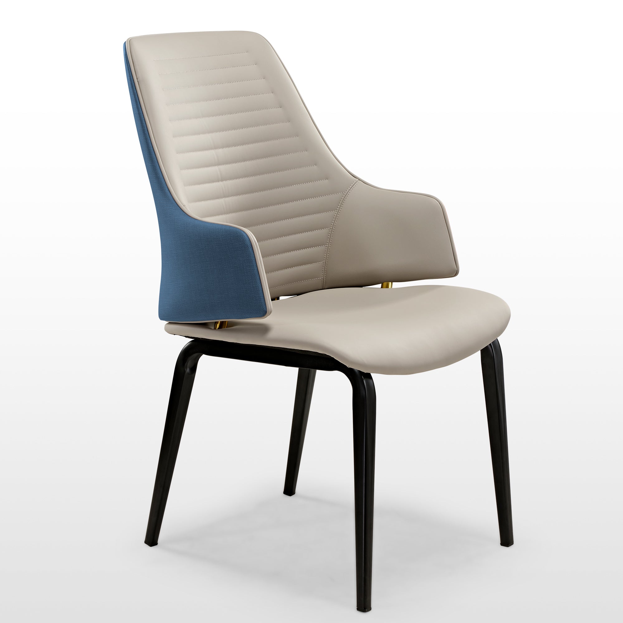 Juliet Dining Arm Chairs Set of 2 - Brown & Blue Upholstered Side Chairs for Kitchen, Dining Room, or Breakfast Nook - Comfortable Modern Accent Chairs