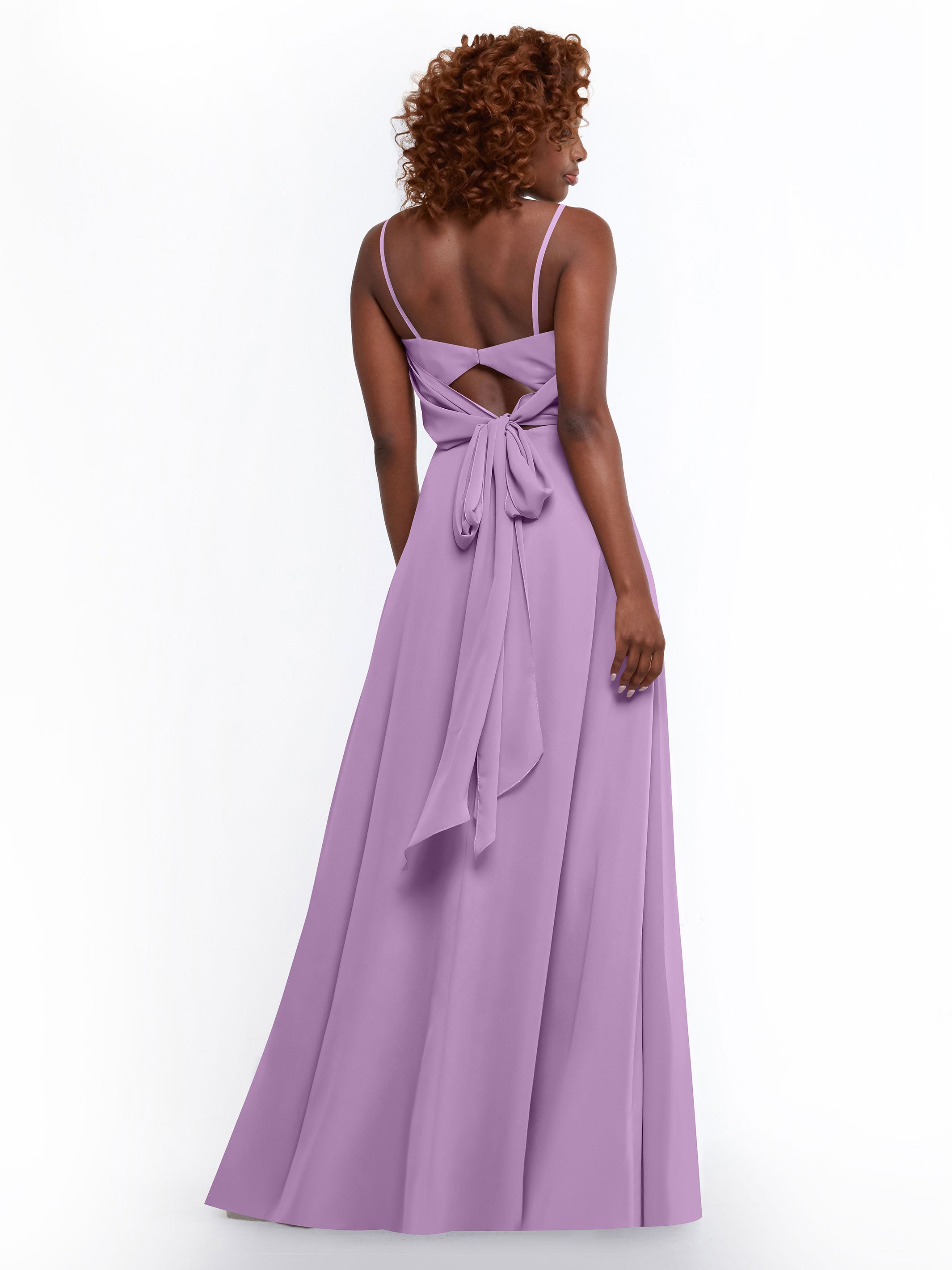 Elegant A-Line Bridesmaid Dresses with Flowy Chiffon Skirt & Thigh High Slit - Perfect for Weddings, Formal Events & Special Occasions
