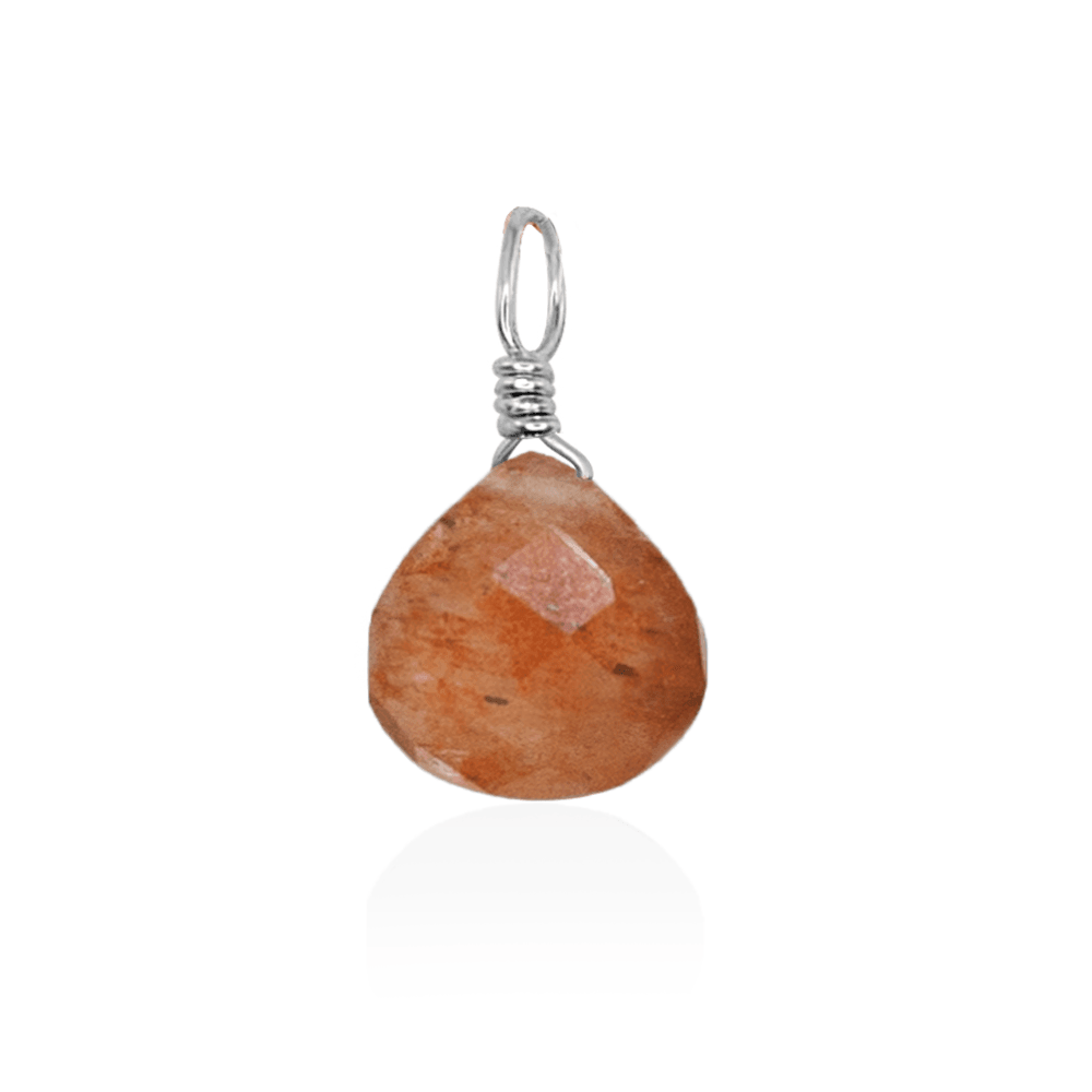 Tiny Sunstone Teardrop Gemstone Pendant Necklace - Natural Healing Crystal Jewelry for Women - Perfect for Meditation, Yoga & Spiritual Gifts