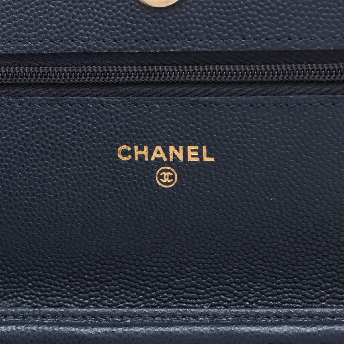 Chanel Caviar Leather Wallet On Chain WOC Crossbody Bag in Navy Blue with Microchip - Perfect for Evening Events, Travel & Everyday Luxury Accessory