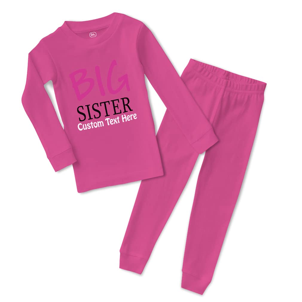 Custom Cotton Toddler Pajamas for Boys & Girls - Big Sister Matching Family Pajama Set with Snug Fit - Perfect for Sibling Photos, Christmas Morning & Family Sleepovers