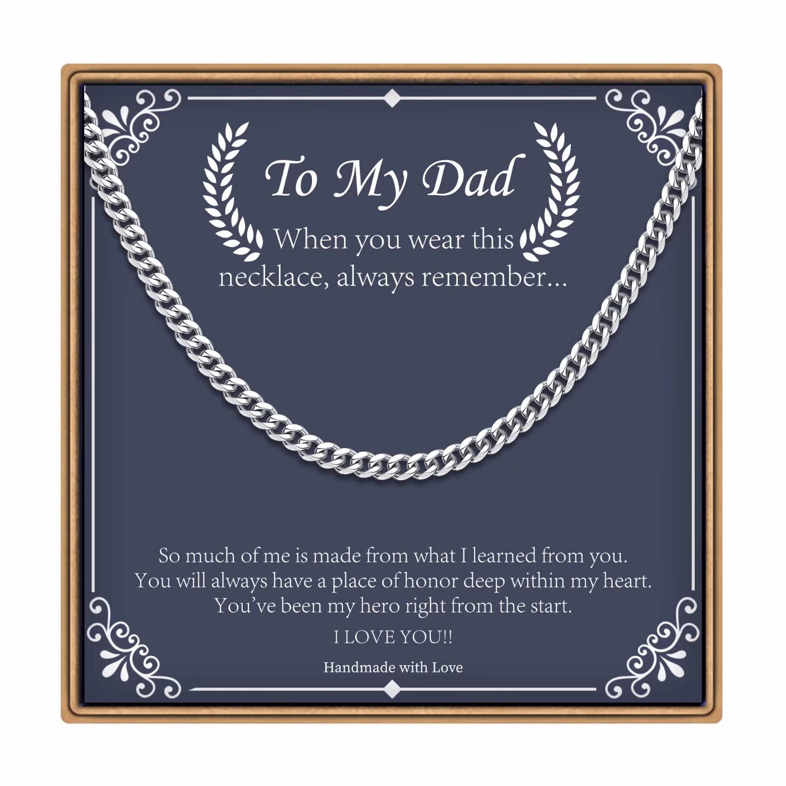 **IEFLIFE Men's Chunky Cuban Link Chain - Silver, Black & Gold Graduation Gifts for Him, Dad, Son, Grandpa, Uncle - Perfect for Graduation, Father's Day, Christmas & Everyday Wear**