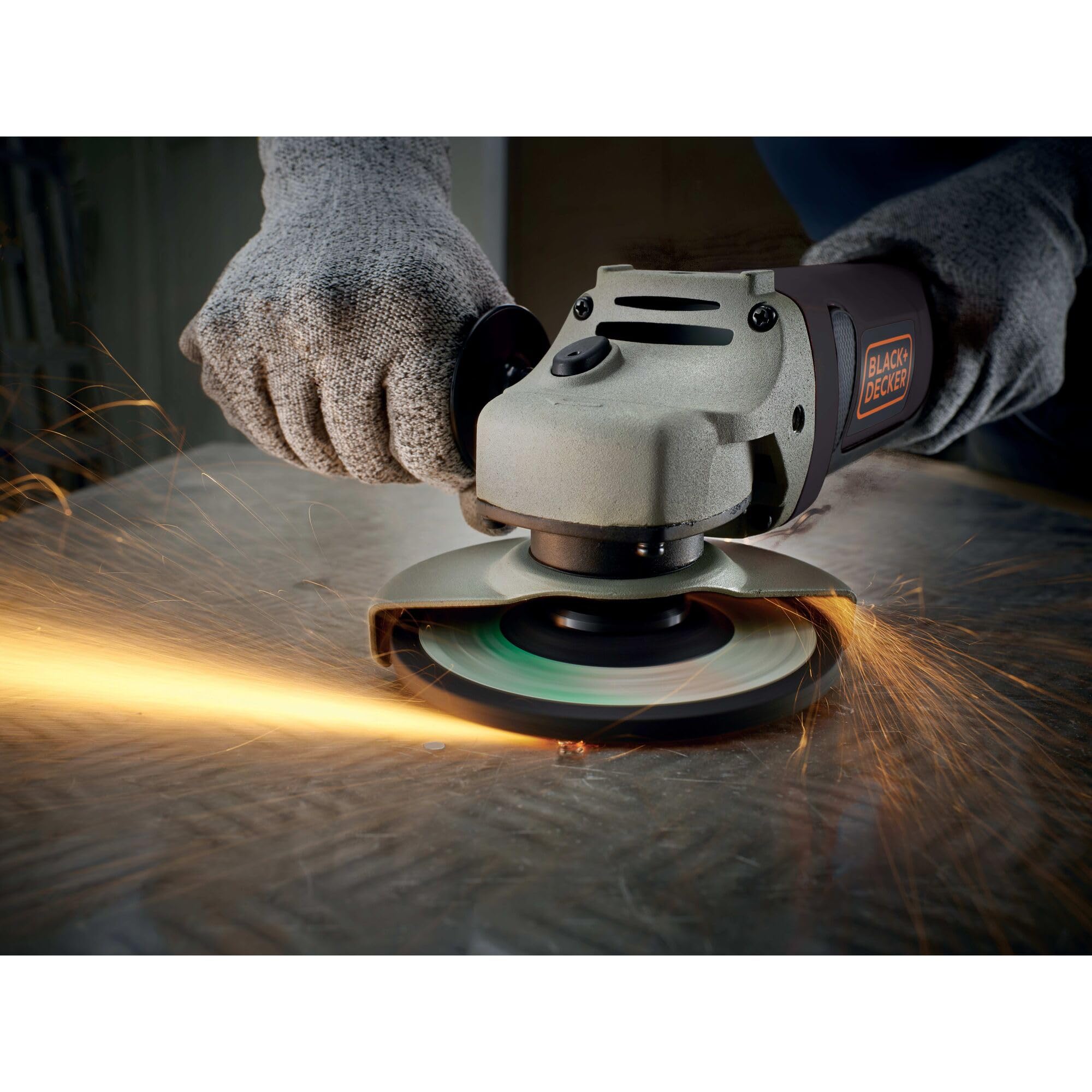Black + Decker 125mm Angle Grinder 1200W (KG1202K-QS) - Orange Power Tool for Metal Cutting, Grinding & Polishing - Perfect for DIY Projects & Construction Work