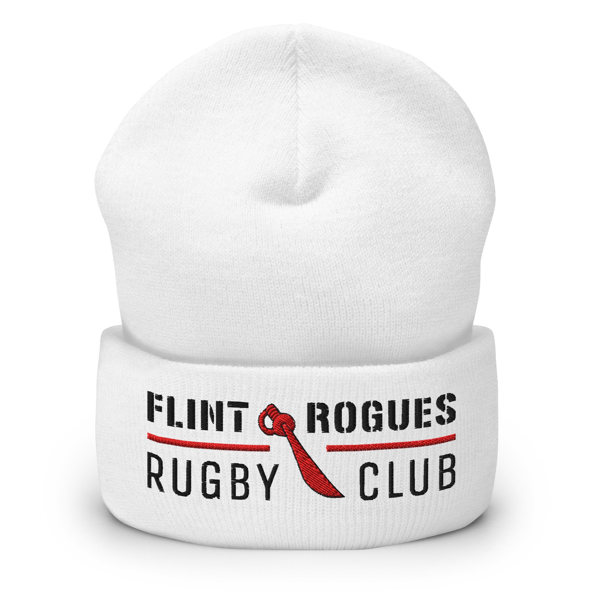 Flint Rogues RFC Cuffed Beanie - Winter Knit Hat for Men & Women - Warm Fleece-Lined Skull Cap for Outdoor Sports, Hiking, and Casual Wear