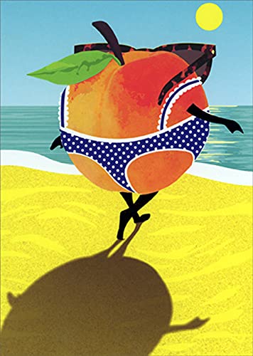Avanti Press Funny Birthday Card for Women - Peach Wearing Thong Swimsuit Humorous Greeting Card | Perfect for Sister, Wife, Girlfriend Birthday Gifts & Bachelorette Parties