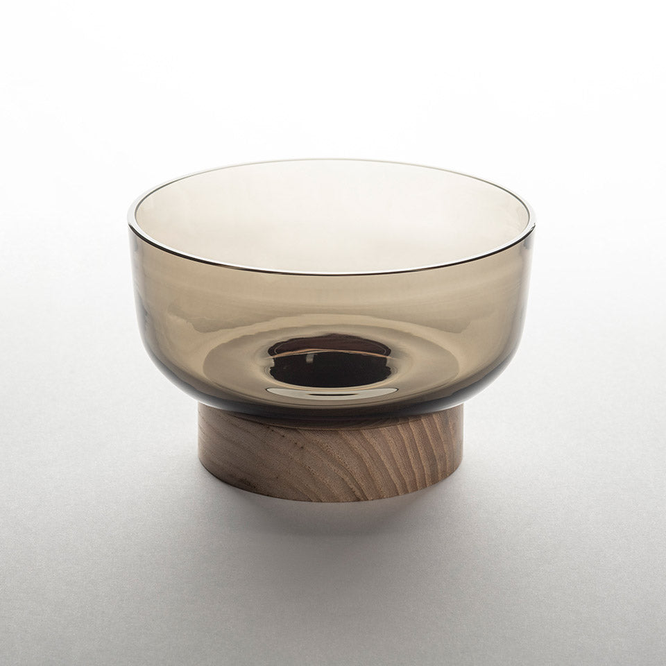 Wood base + Grey Glass
