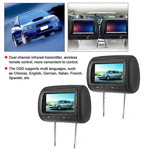 2 x 7 Inch Wireless Car Headrest DVD Player with Adjustable LCD Display - Portable MP5 Video Player for Backseat Entertainment | Perfect for Long Road Trips & Family Travel