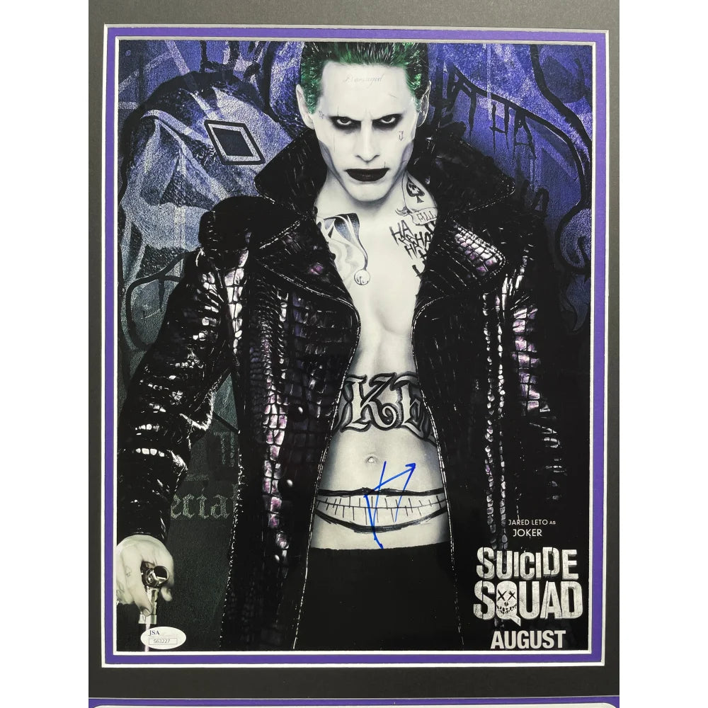 Jared Leto Signed 11x14 Suicide Squad Joker Framed Photo with License Plate Collage & JSA COA - Perfect for Movie Memorabilia Collectors and DC Fans
