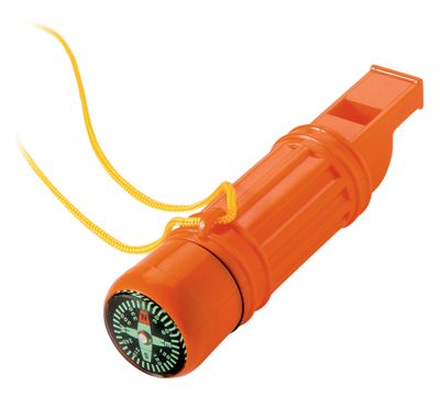 5-in-1 Emergency Survival Whistle with Compass, Thermometer, Fire Starter & Signal Mirror - Perfect for Hiking, Camping & Outdoor Adventures