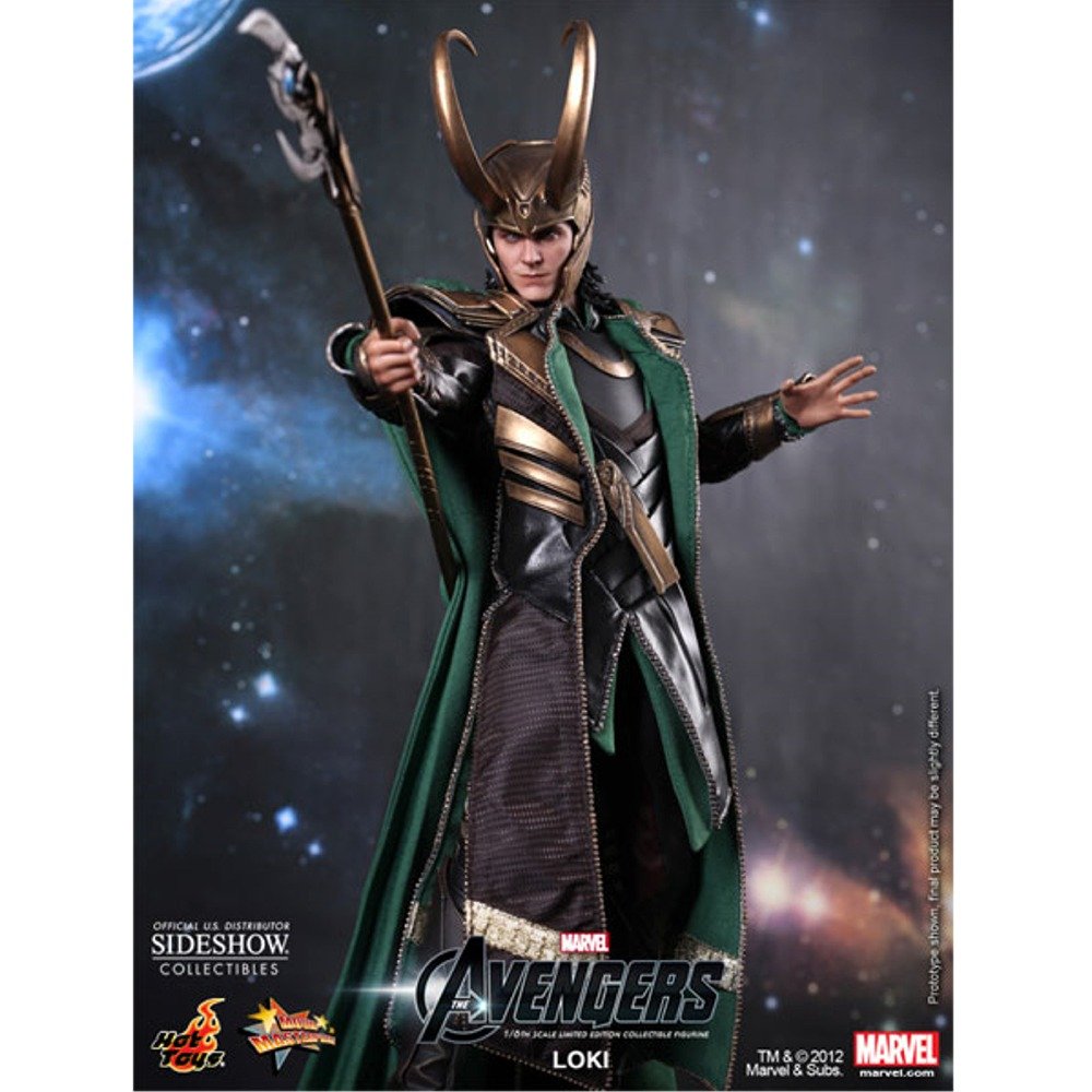 Hot Toys The Avengers Movie Masterpiece 1/6 Scale Loki Action Figure 32 cm - Collectible Marvel Superhero Figurine for Display & Cosplay Enthusiasts
