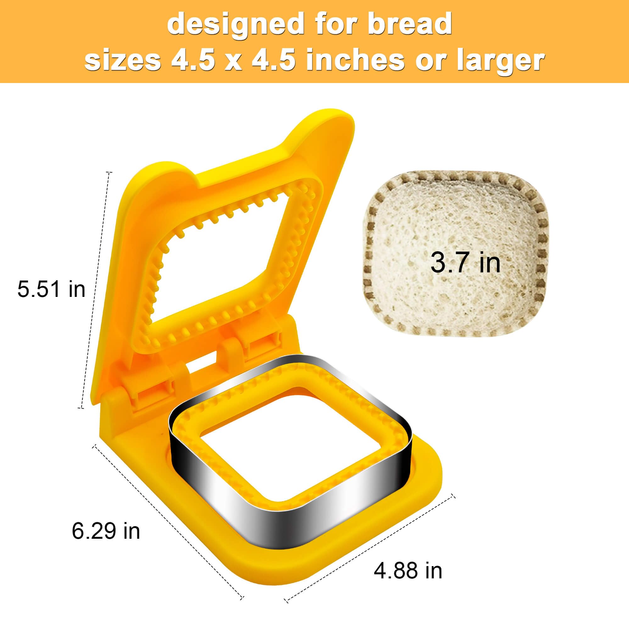 2-in-1 Sandwich Cutter and Sealer for Kids - Uncrustables Maker, Fun Lunchables Tool, Square Pocket Sandwich Cutter - Perfect for School Lunches, Picnics & Family Snacks