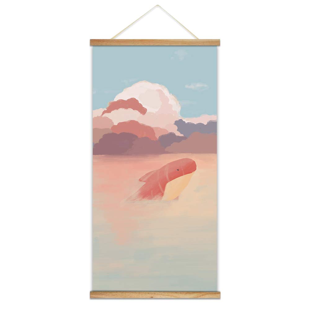 **SIGNWIN Blue Whale Wall Art Poster with Wood Frame - 18