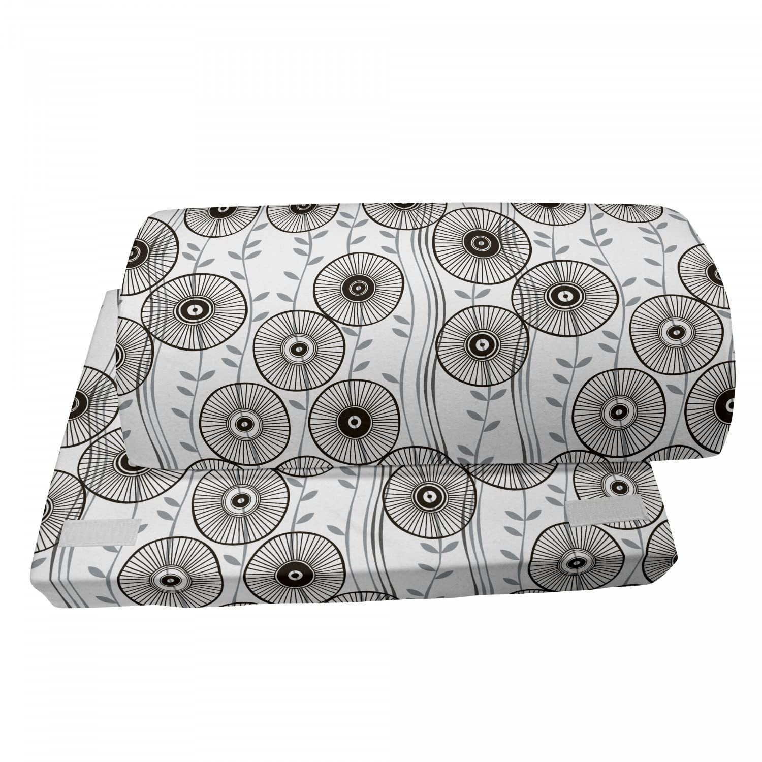 Ambesonne Abstract Foot Rest with Non-Slip Backing - Adjustable Ergonomic Memory Foam Leg Support for Office & Home - Dark Taupe Grey Wagon Wheel Design - Perfect for Work, Gaming & Relaxation