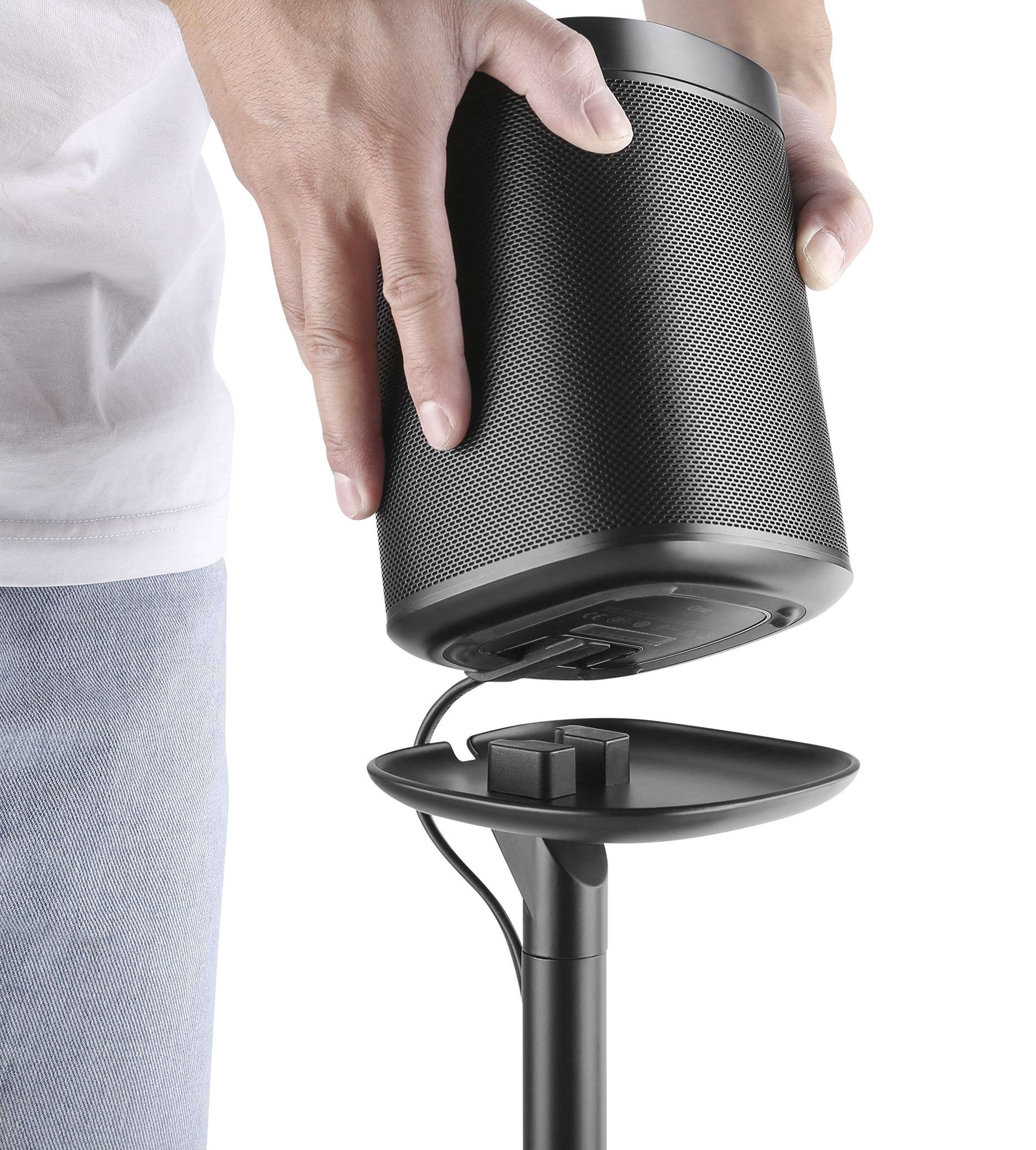 ynVISION.DESIGN Adjustable Floor Stand for Sonos One, SL & Play:1 Speakers - 2 Pack Black (YN-ONE) - Perfect for Home Theater, Living Room & Office Audio Setup