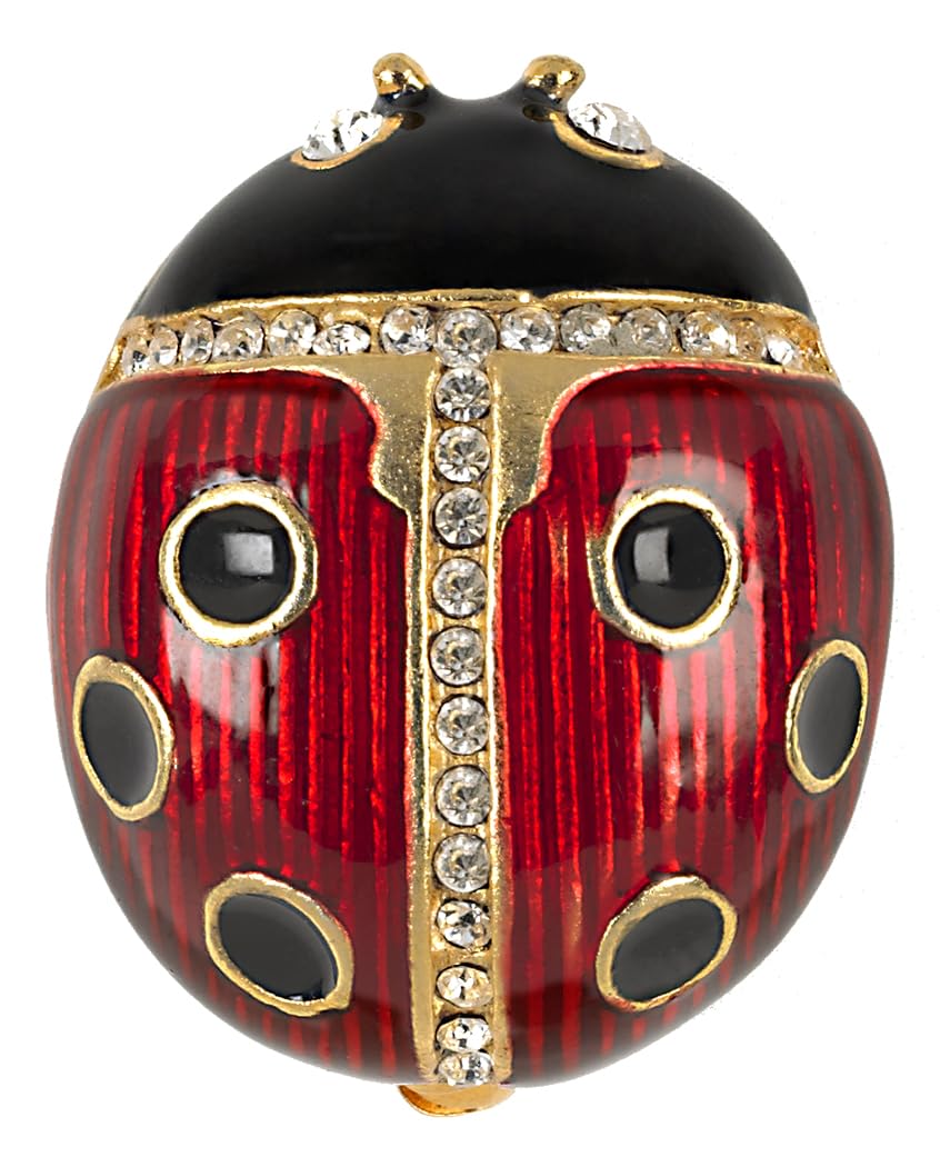 USA Made Easter Egg Ladybug Pin Brooch - ILANET Museum Collection Jewelry for Easter Gifts, Spring Fashion Accessories & Women's Outfit Decor