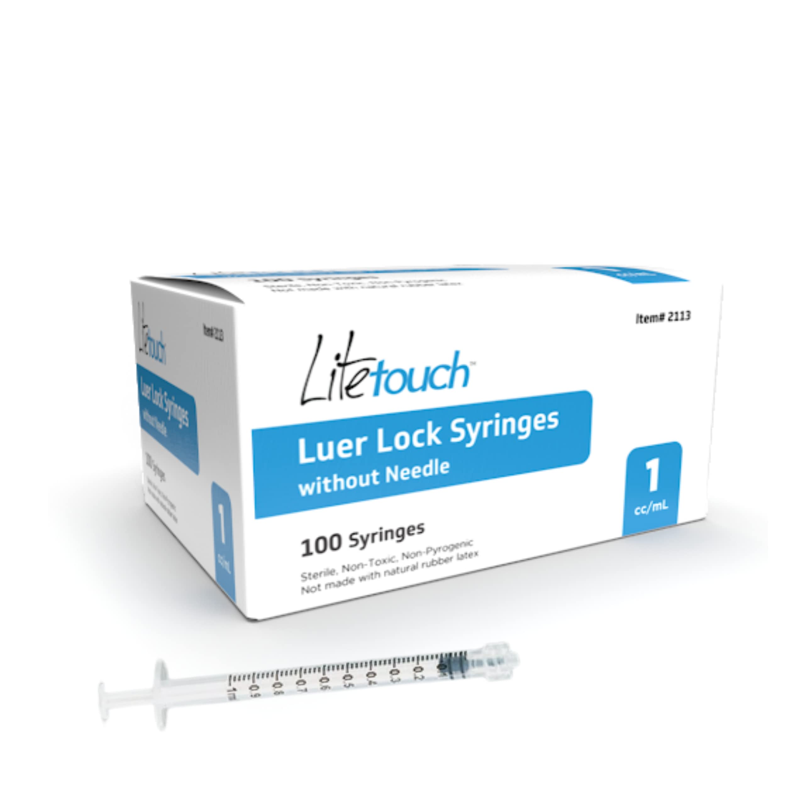 1ml Luer Lock Syringe - Sterile, Individually Sealed, 100 Syringes per Box (No Needle Included) - Perfect for Medical, Veterinary, and Laboratory Use
