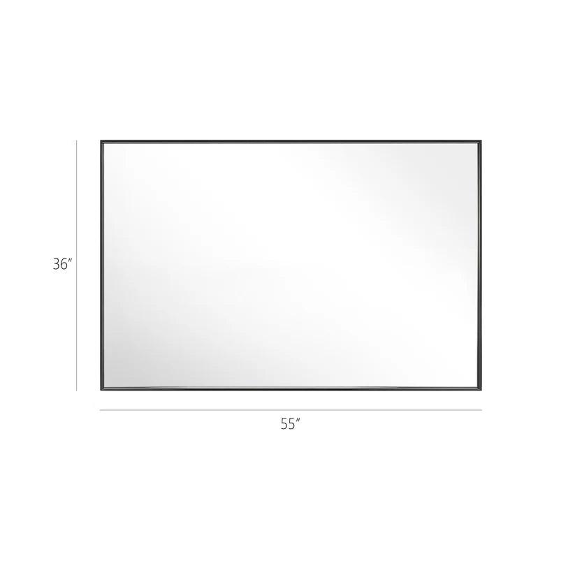 Sleek Modern Black Aluminum Framed Wall Mirror - Full Length Floor Mirror for Bedroom, Living Room & Entryway Decor