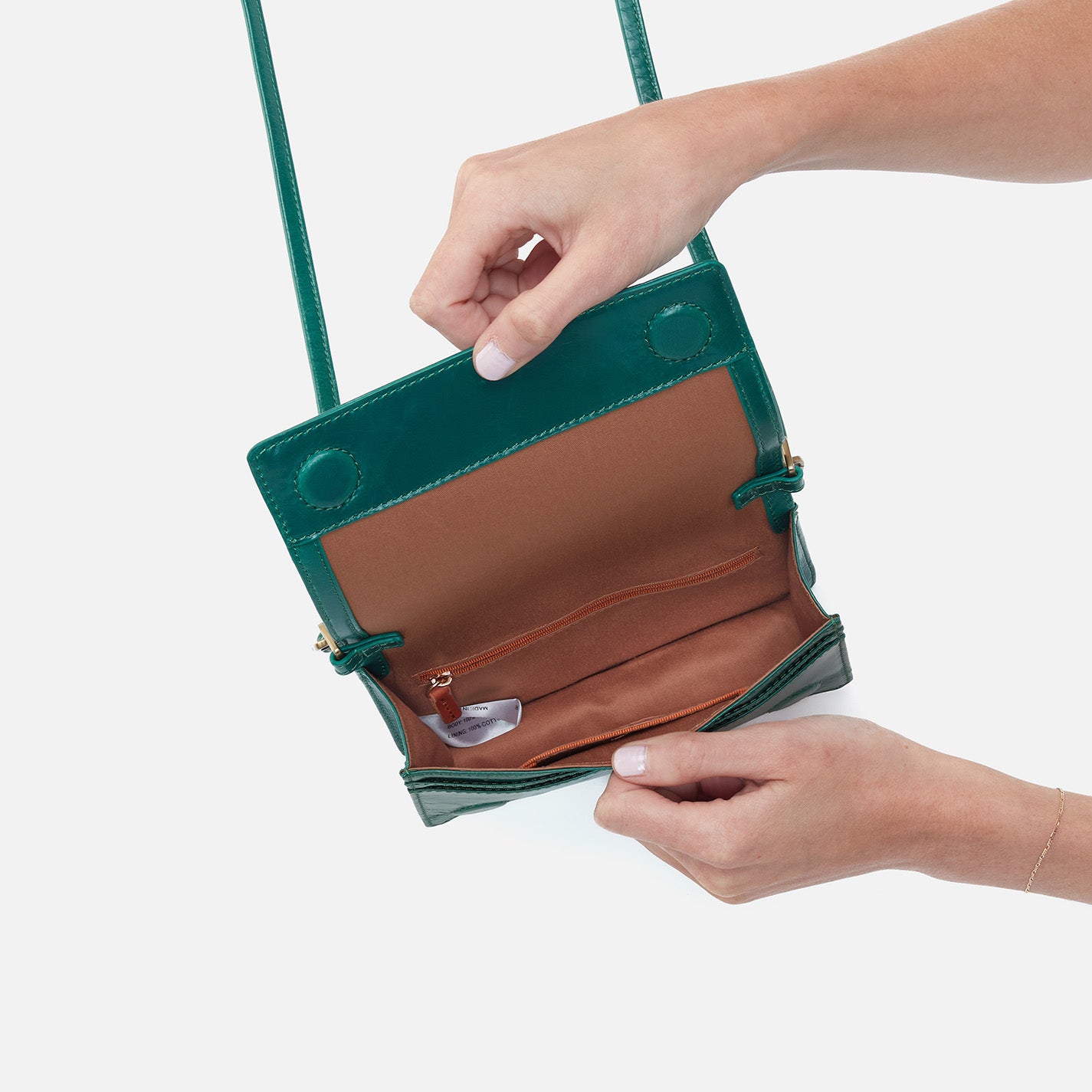 Jill Crossbody Bag in Polished Leather - Alpine Green | Stylish Women's Shoulder Purse for Everyday Use, Work & Travel