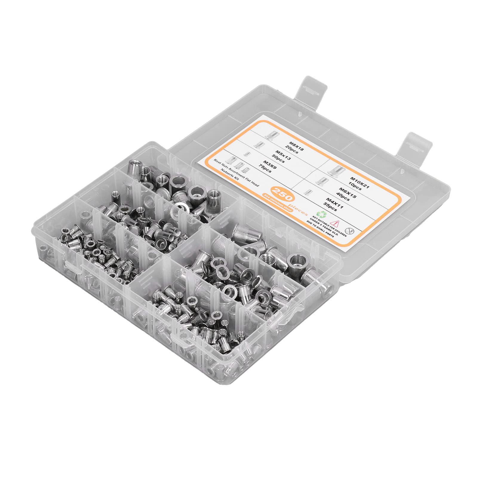 Stainless Steel Rivet Nut Threaded Insert Nuts - M6 M8 M10 Deep Thread Pipe Connectors for Machinery, Automotive & DIY Projects - Perfect for Metal Fabrication, Plumbing & Equipment Repair