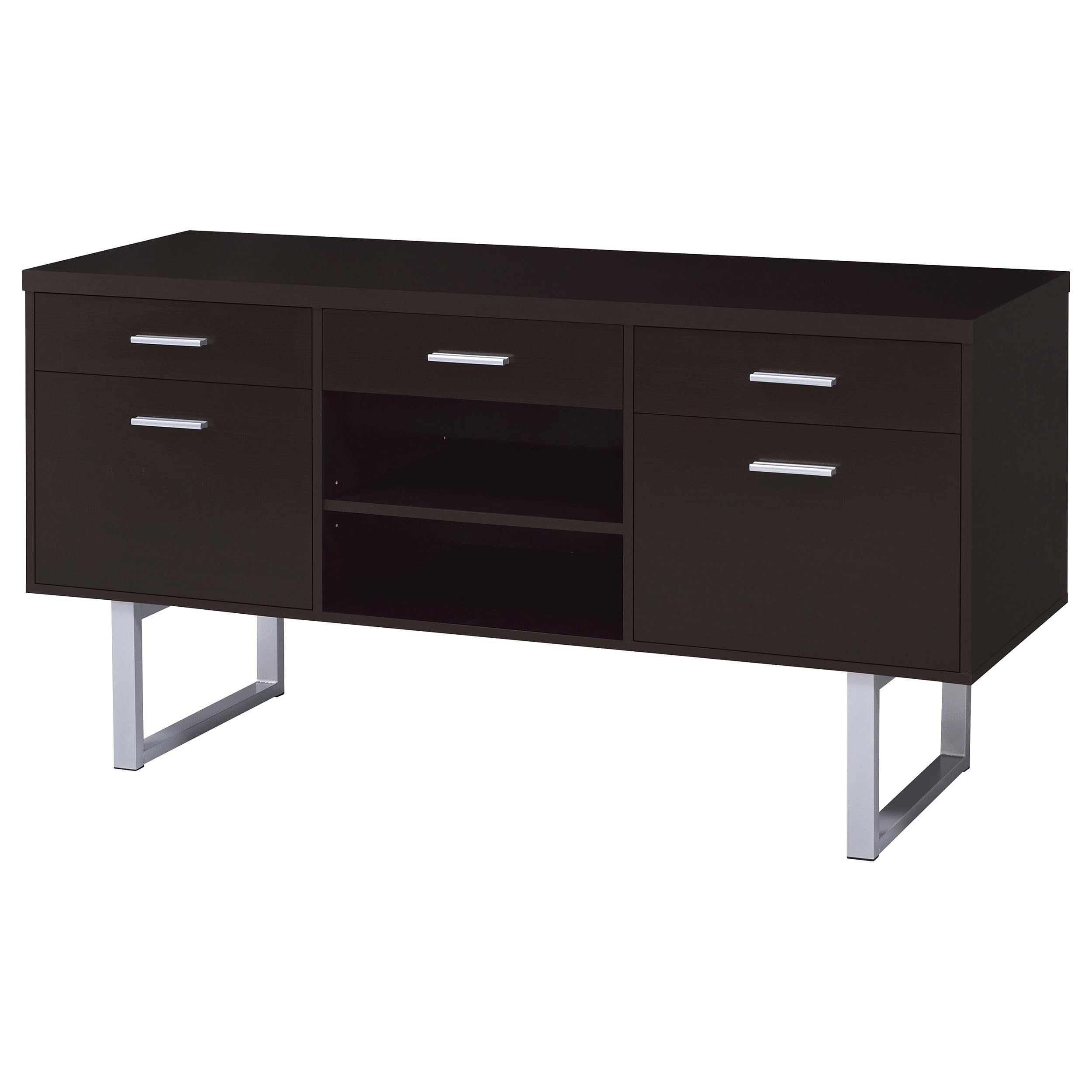 Coaster Home Furnishings Lawtey 5-Drawer Credenza with Adjustable Shelf in Cappuccino Finish - Perfect for Living Room Storage, Home Office Organization & Bedroom Furniture