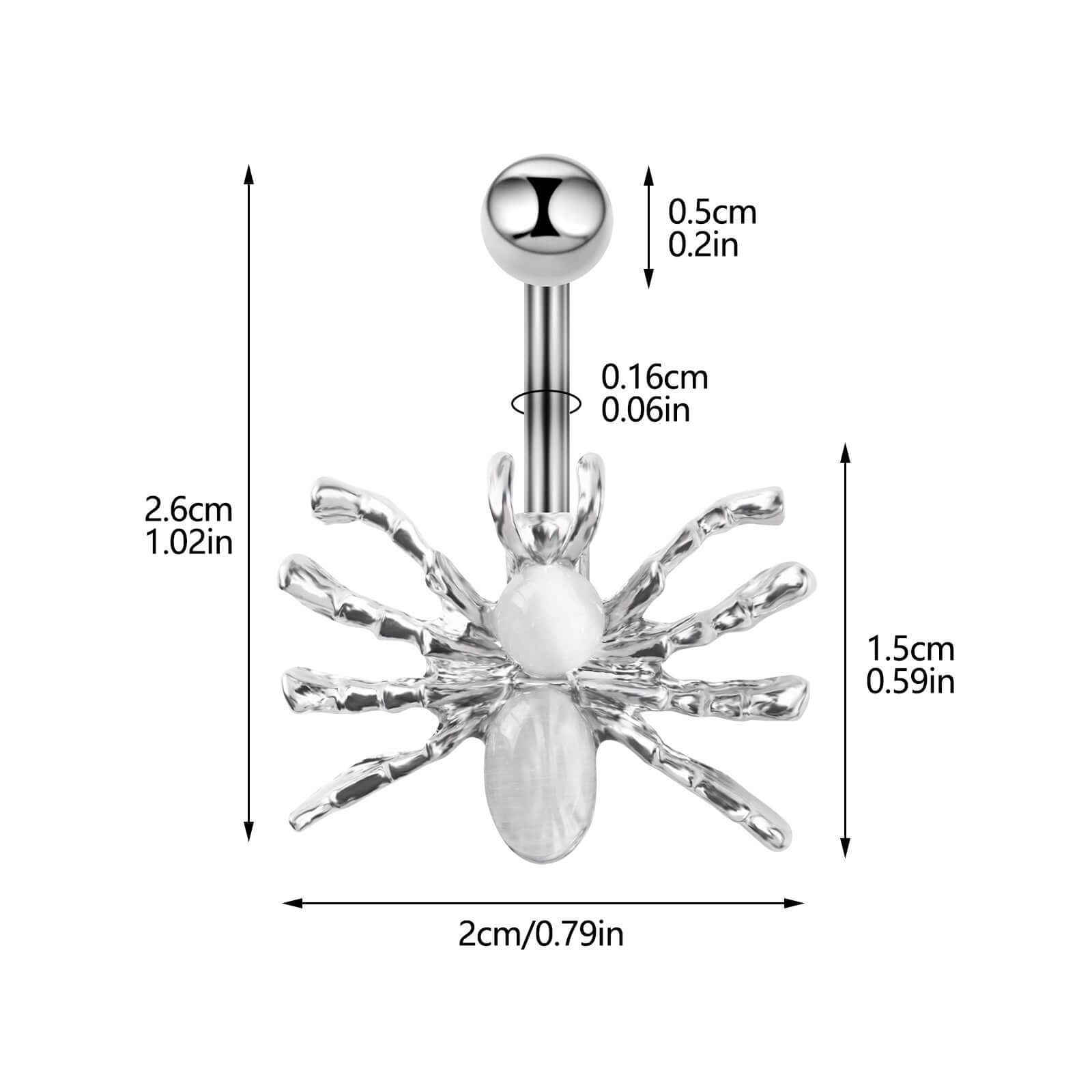 Hypoallergenic Spider Belly Button Rings - Surgical Steel Body Jewelry for Women | UZ177 | Perfect for Piercing Healing, Everyday Wear & Alternative Fashion