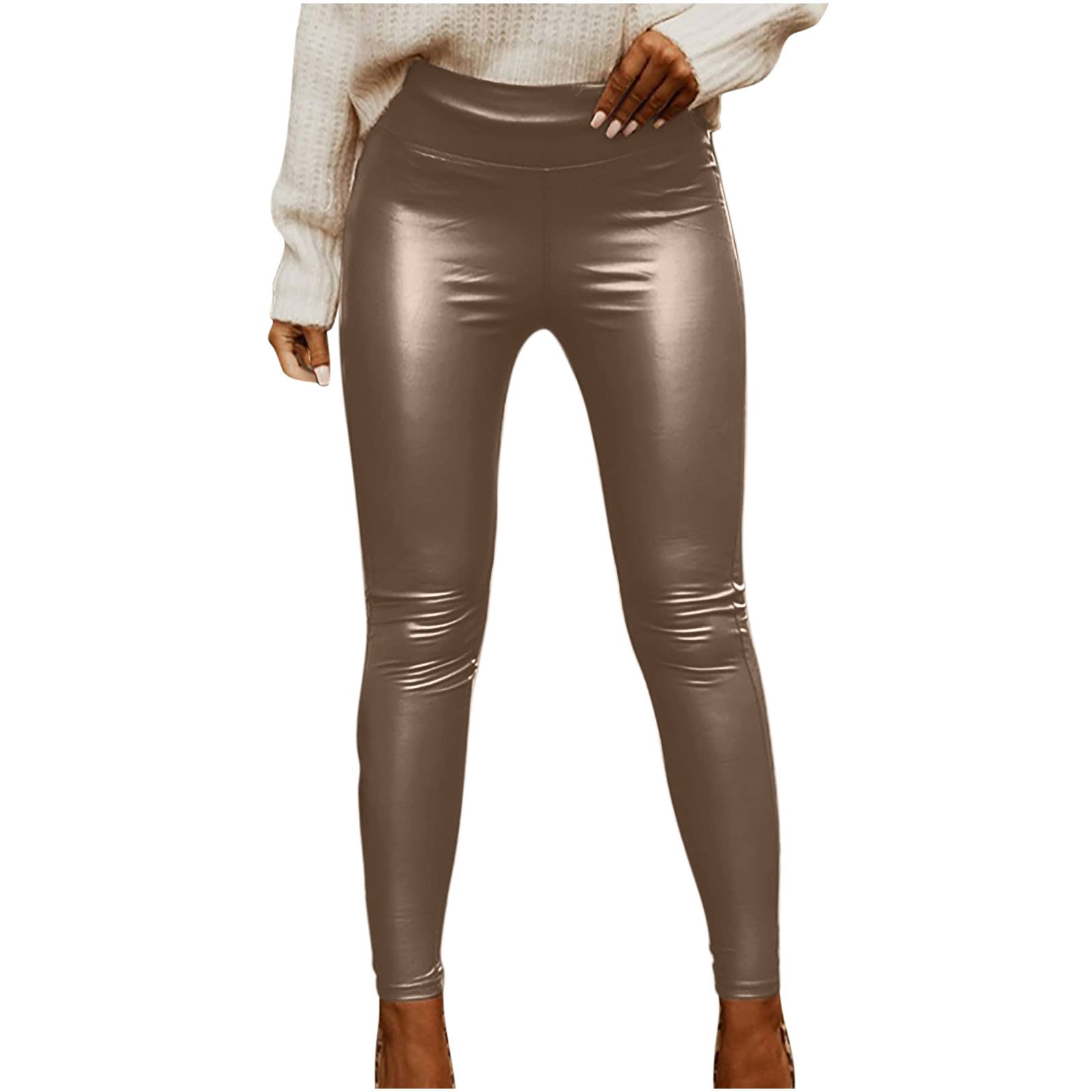 SHENGXINY Women's High Waist Tummy Control Leggings - Solid Color Casual Long Pants for Fall & Winter | Perfect for Yoga, Workouts & Everyday Wear