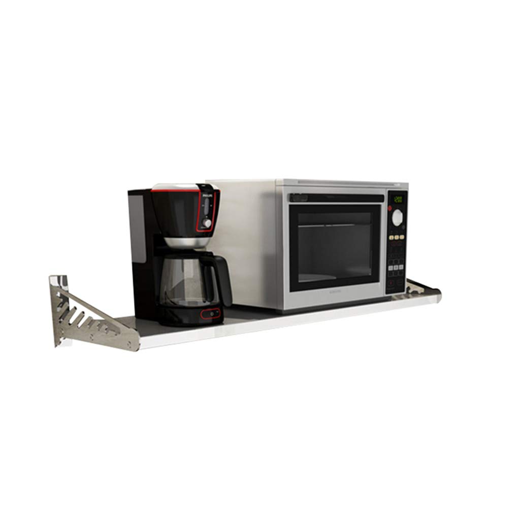 Stainless Steel Microwave Oven Rack - Wall Mount Kitchen Storage Shelf for Organizing Spices, Utensils & Cookware - Perfect for Small Kitchens & Apartments