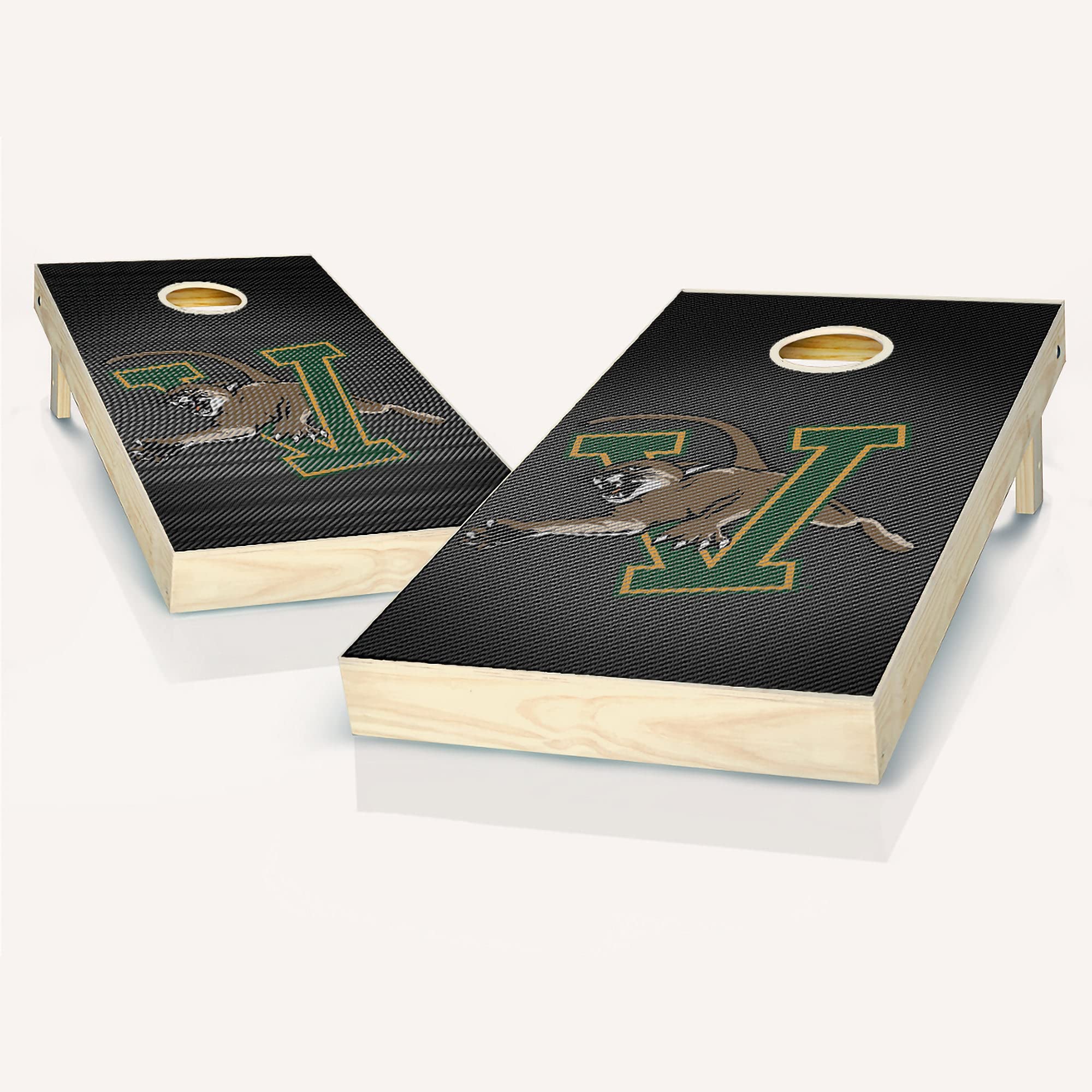 Premium Vermont Slanted Cornhole Game Set - 2 Wooden Boards & 8 Bean Bags for Outdoor Lawn Games, Tailgating, Backyard Parties and BBQ Events
