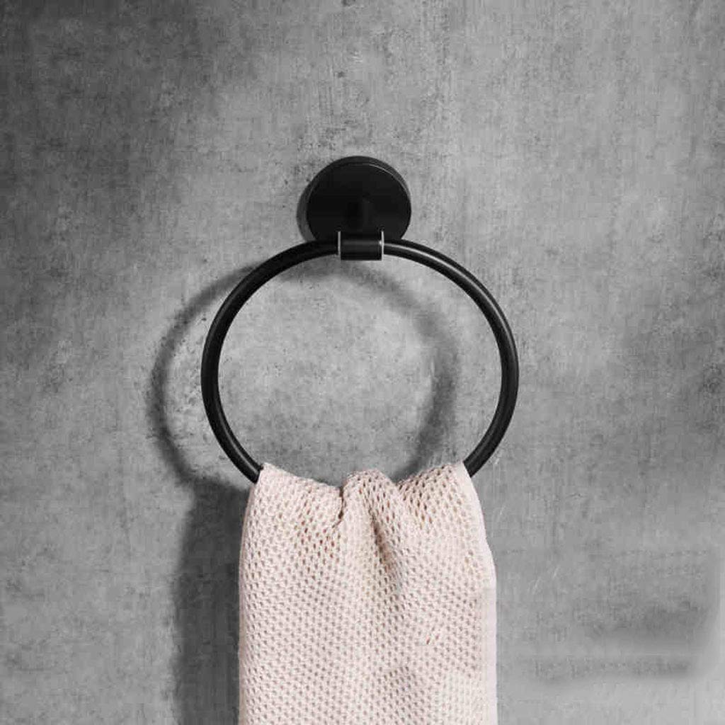 Stainless Steel Hand Towel Ring with Brushed Finish - Modern Bathroom Towel Holder for Kitchen & Bathroom Decor
