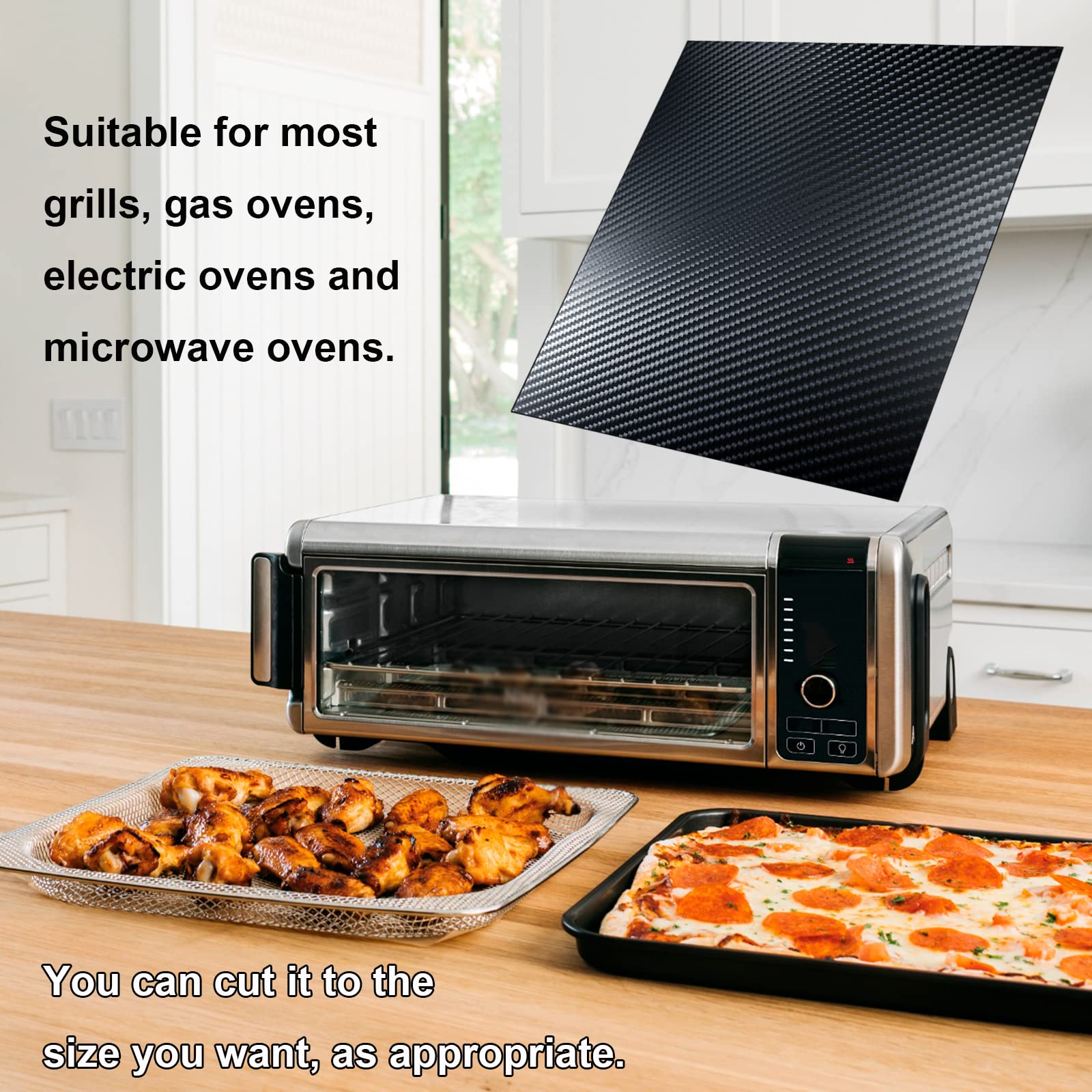 4pcs Non-Stick Air Fryer Oven Liners - Heat Resistant Baking Mats for Ninja Foodi SP101 Air Fryer Oven | Perfect for Roasting, Baking & Frying | Dishwasher Safe & Reusable