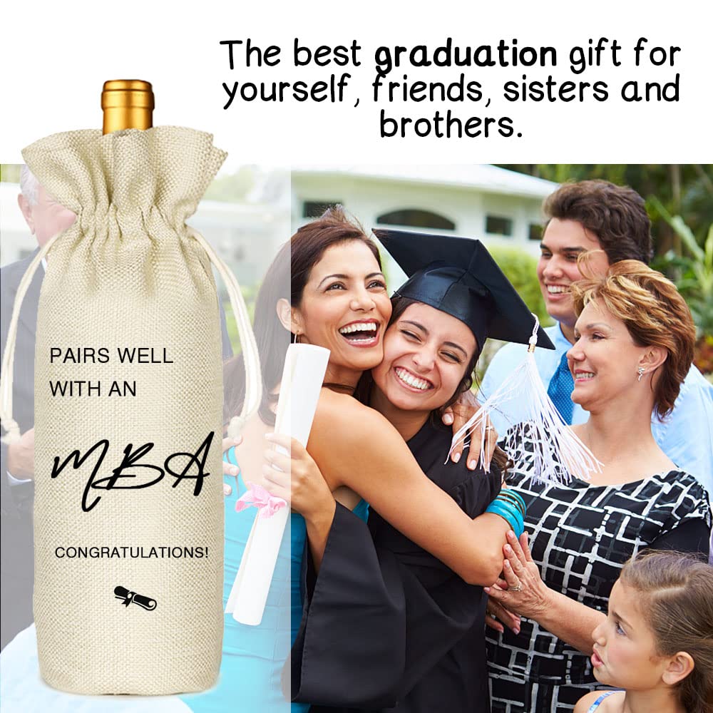 Premium MBA Graduation Wine Bag - Elegant Gift for MBA Graduates, Her, Him, Son, Daughter & Friends | Perfect for Celebrations, Graduation Parties & Wine Gifting