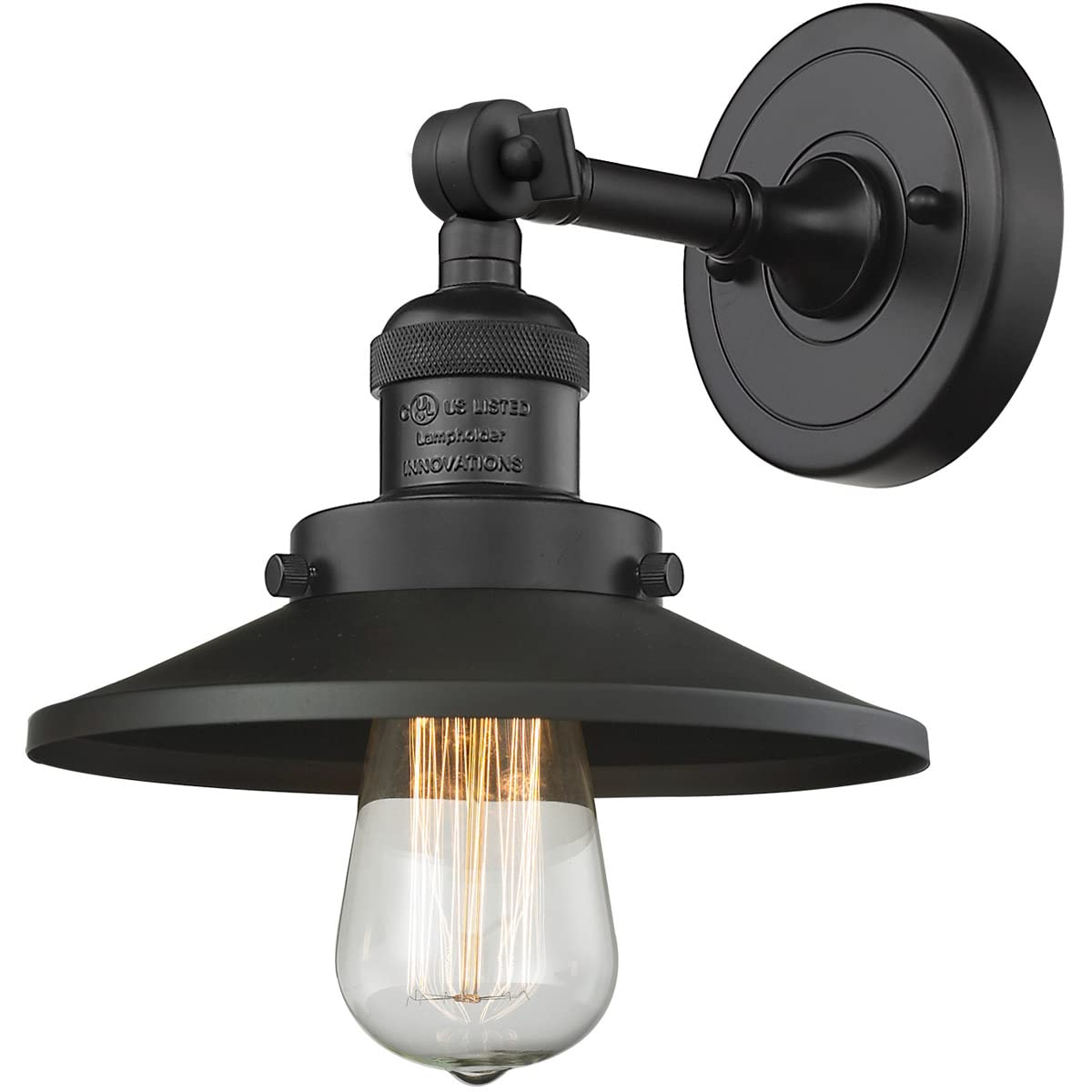Innovations 201F-BK-M6-LED Matte Black LED Semi-Flush Mount Ceiling Light - Perfect for Bedroom, Hallway & Kitchen Lighting