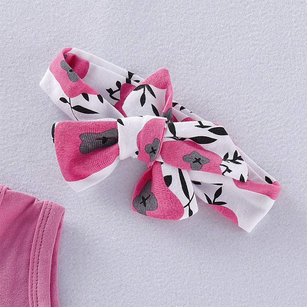 Hipea Toddler Girl Floral Outfit Set - Sleeveless Tank Top, Shorts & Headband for Summer | Cute Playtime & Beach Wear for Little Girls