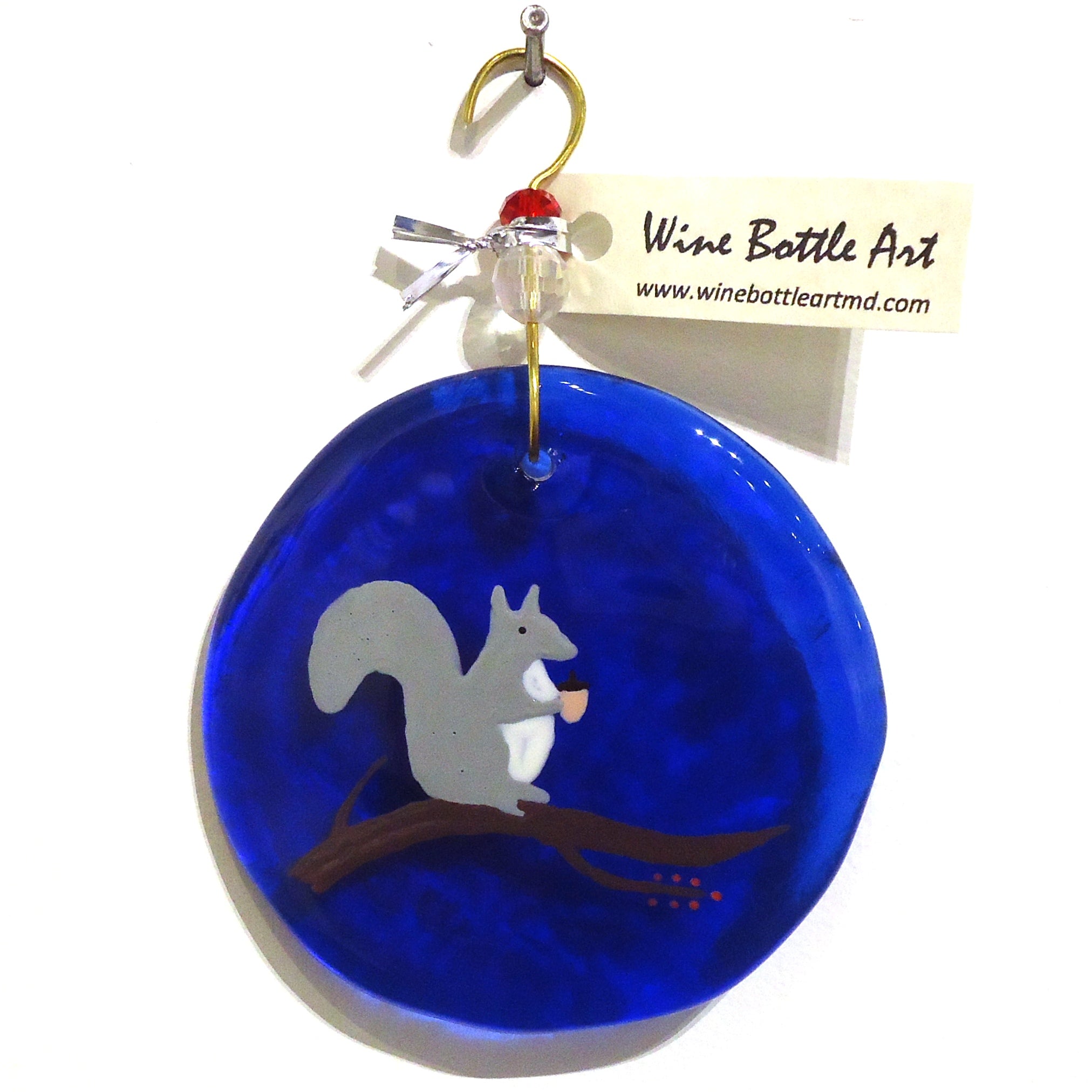 Handmade Glass Squirrel Suncatcher - Colorful Window Decor for Home & Garden - Perfect for Living Room, Nursery, or Outdoor Spaces