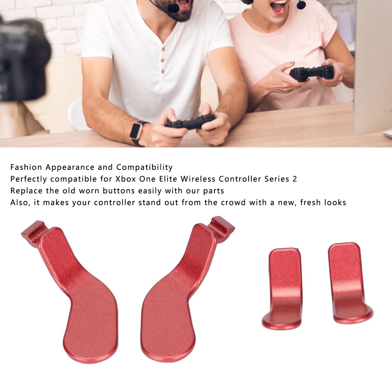 Metal Thumbsticks, 4 Easy-to-Replace Thumbsticks for Xbox One Elite Series 2 Controller - Perfect for Gaming, Competitive Play & Customization