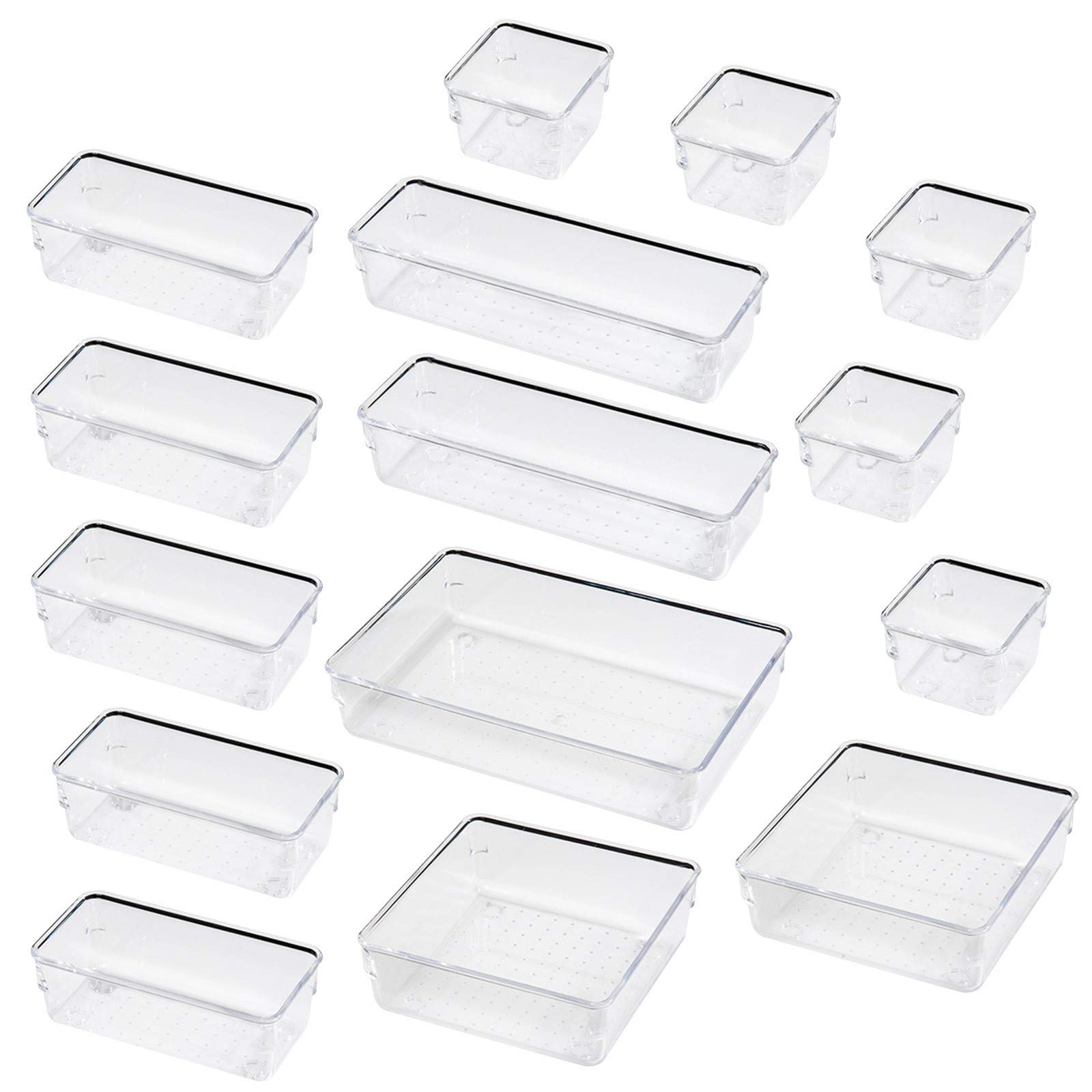 16PCS Multilayer Desktop Organizer Box - Large Capacity Cosmetic & Jewelry Storage Drawer for Makeup, Rings, Earrings - Perfect for Bedroom Vanity, Bathroom Counter & Office Desk Organization