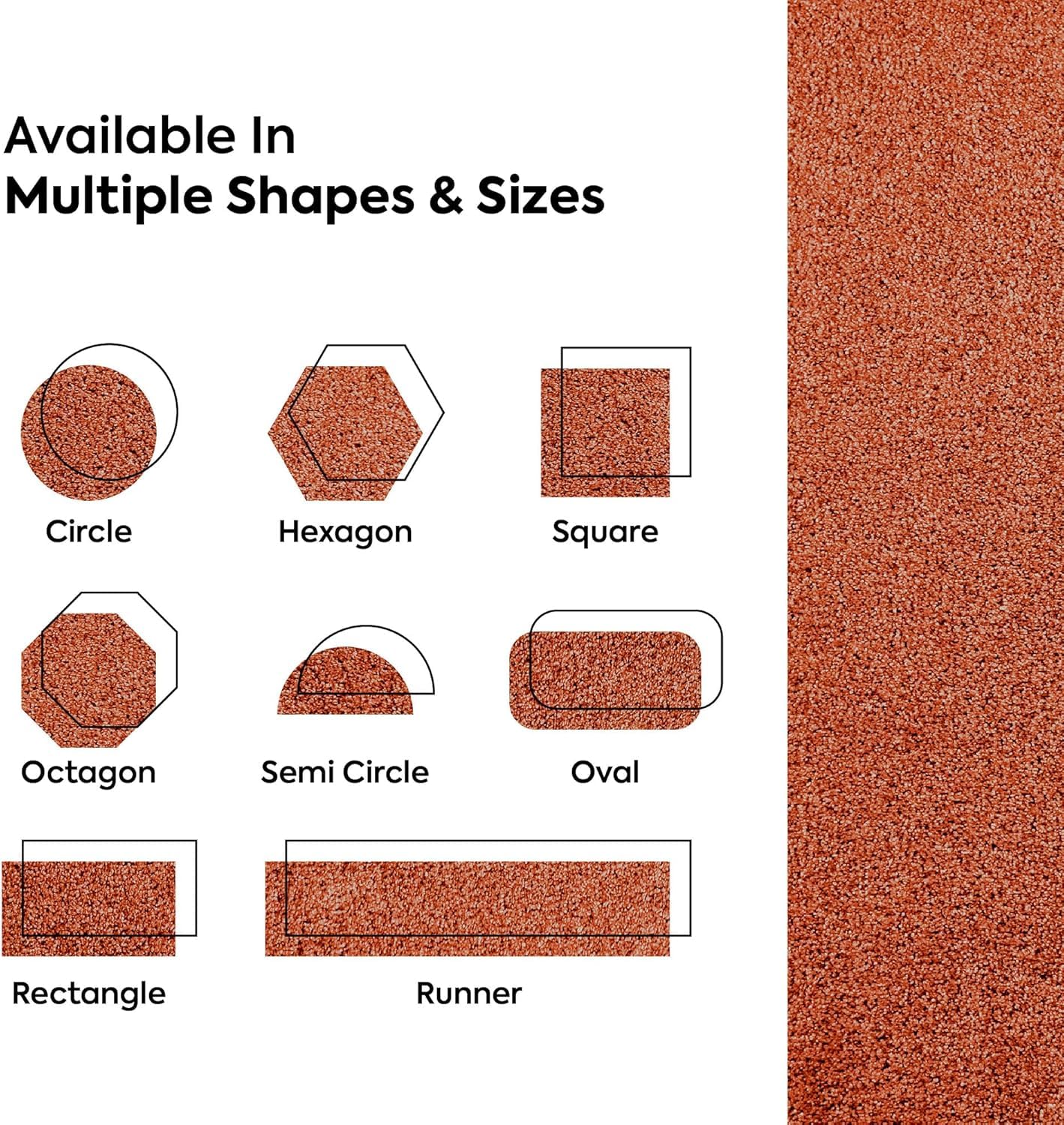 Ambiant Broadway Collection Pet Friendly Area Rugs - 2' x 8' Oval Indoor Stain Resistant Rug for Living Room, Bedroom, Dining Room | Orange Home Decor | Perfect for Entryway, Doorway, Kids & Pets | Wedding Gift Idea