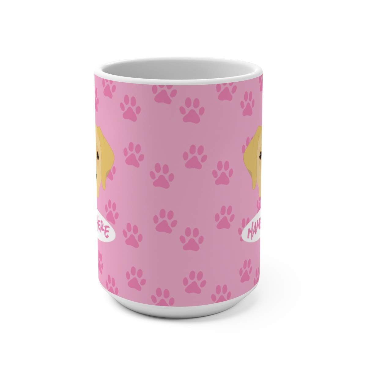 Custom Yellow Labrador 15oz Ceramic Coffee Mug - Personalized Dog Lover Gift for Mom, Dad | Dishwasher & Microwave Safe | Perfect for Home, Office & Holiday Gifts